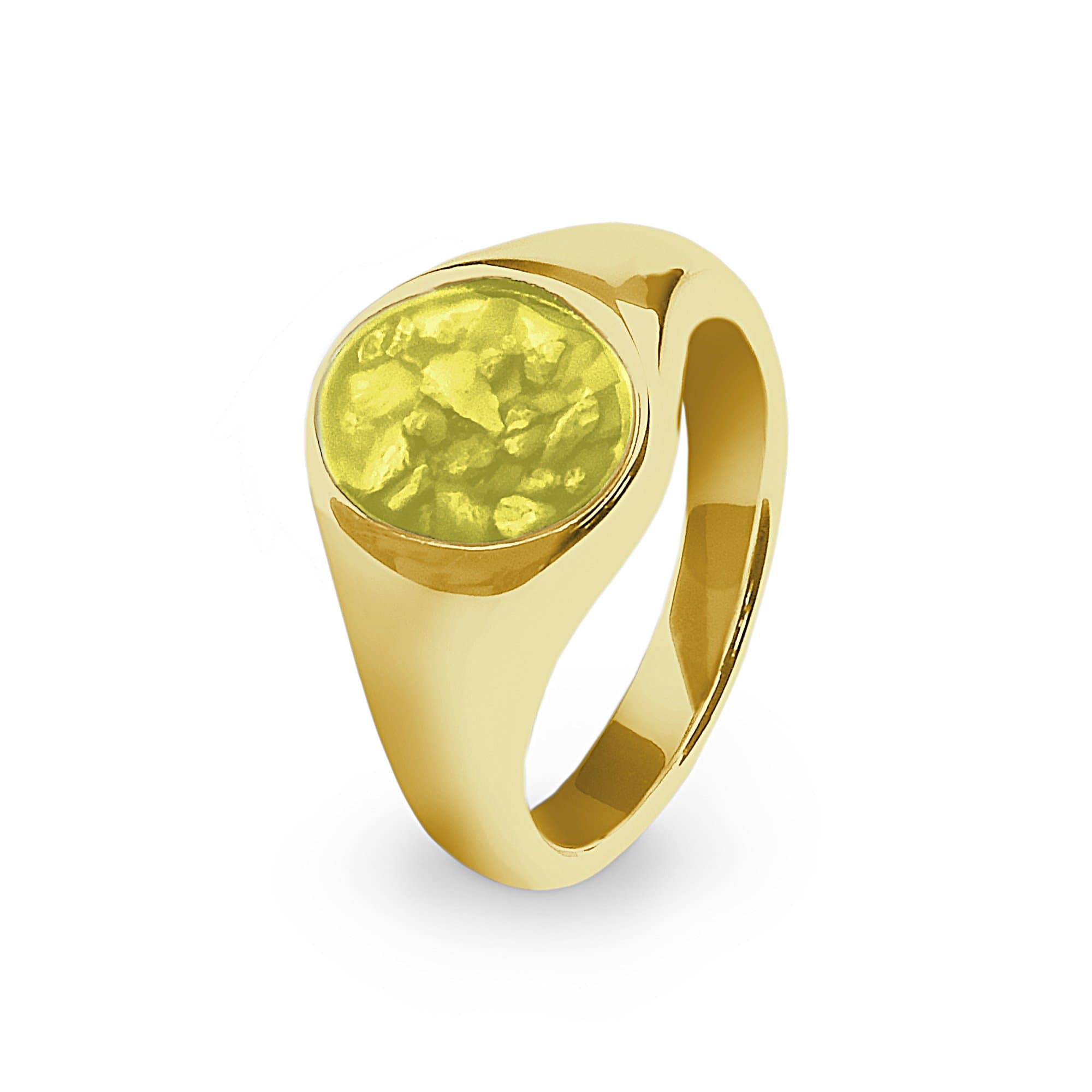 EverWith Unisex Shield Memorial Ashes Ring 9k Yellow Gold Yellow
