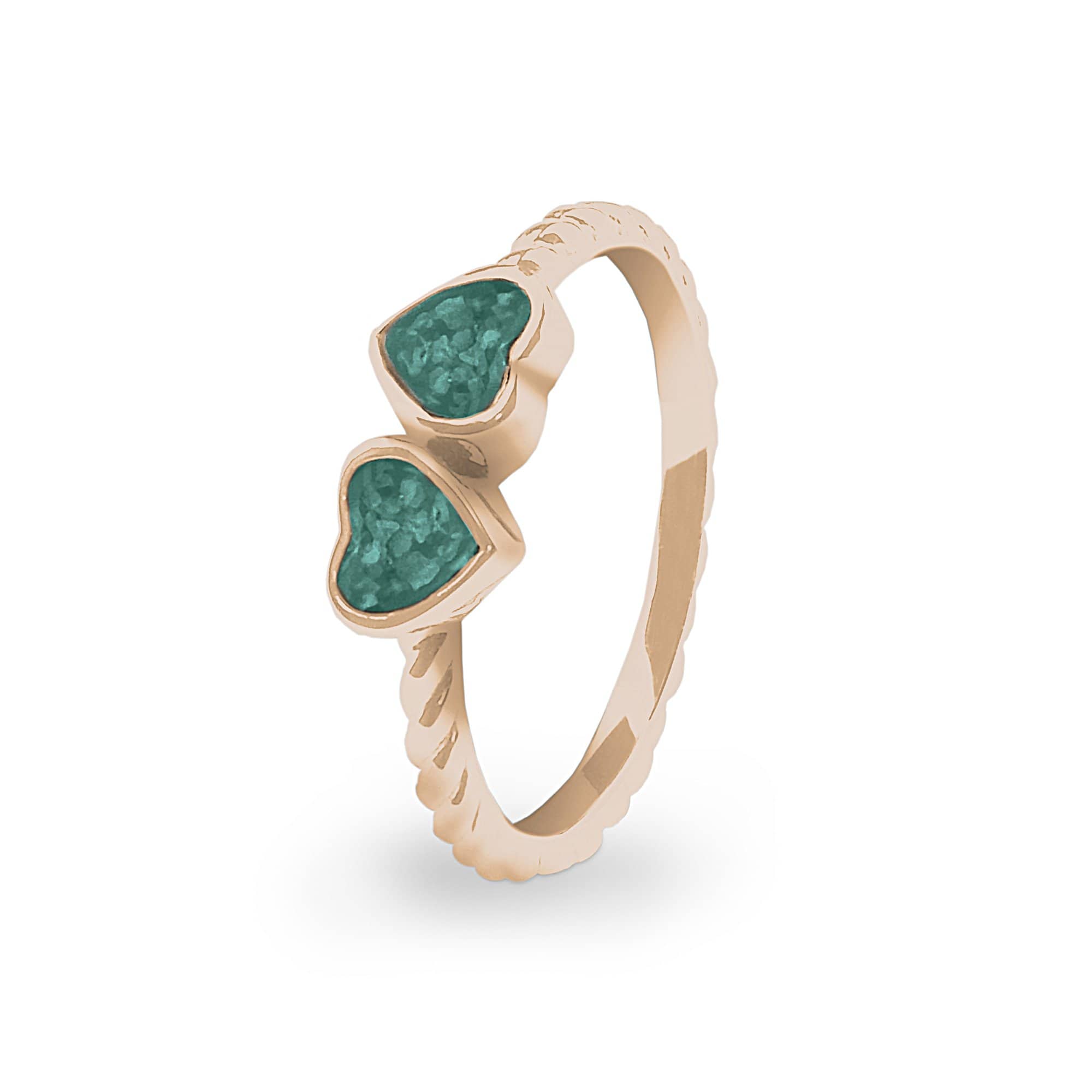 EverWith Ladies Together Memorial Ashes Ring 9k Rose Gold Aqua