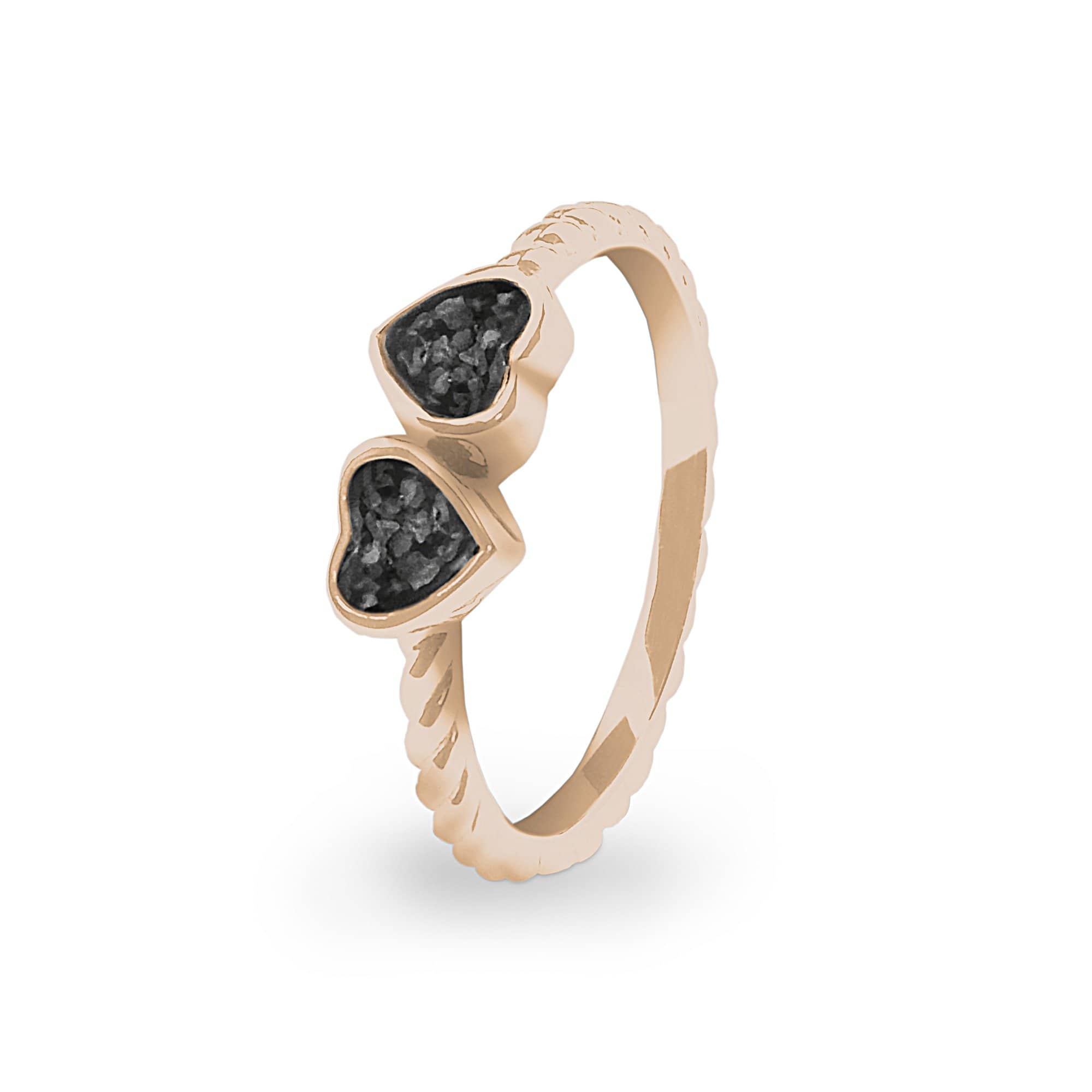 EverWith Ladies Together Memorial Ashes Ring 9k Rose Gold Black