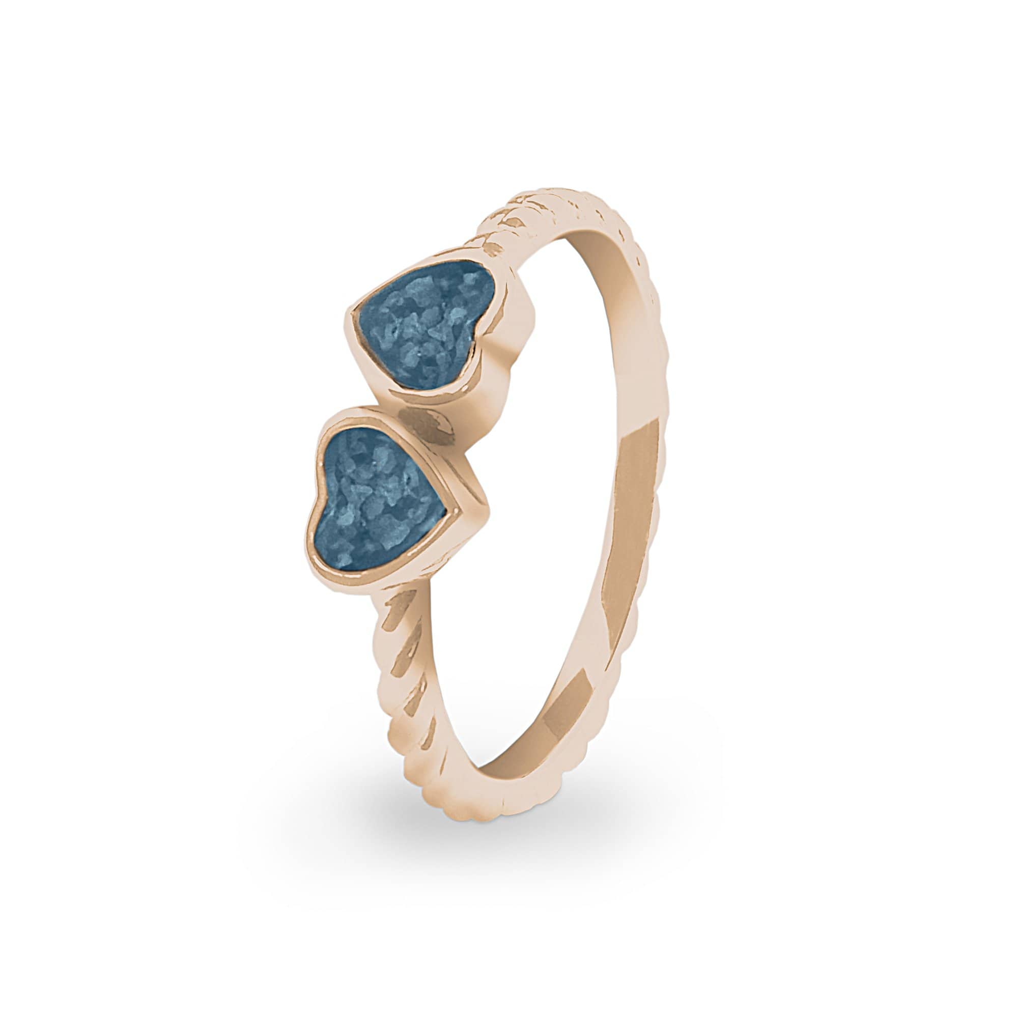 EverWith Ladies Together Memorial Ashes Ring 9k Rose Gold Blue