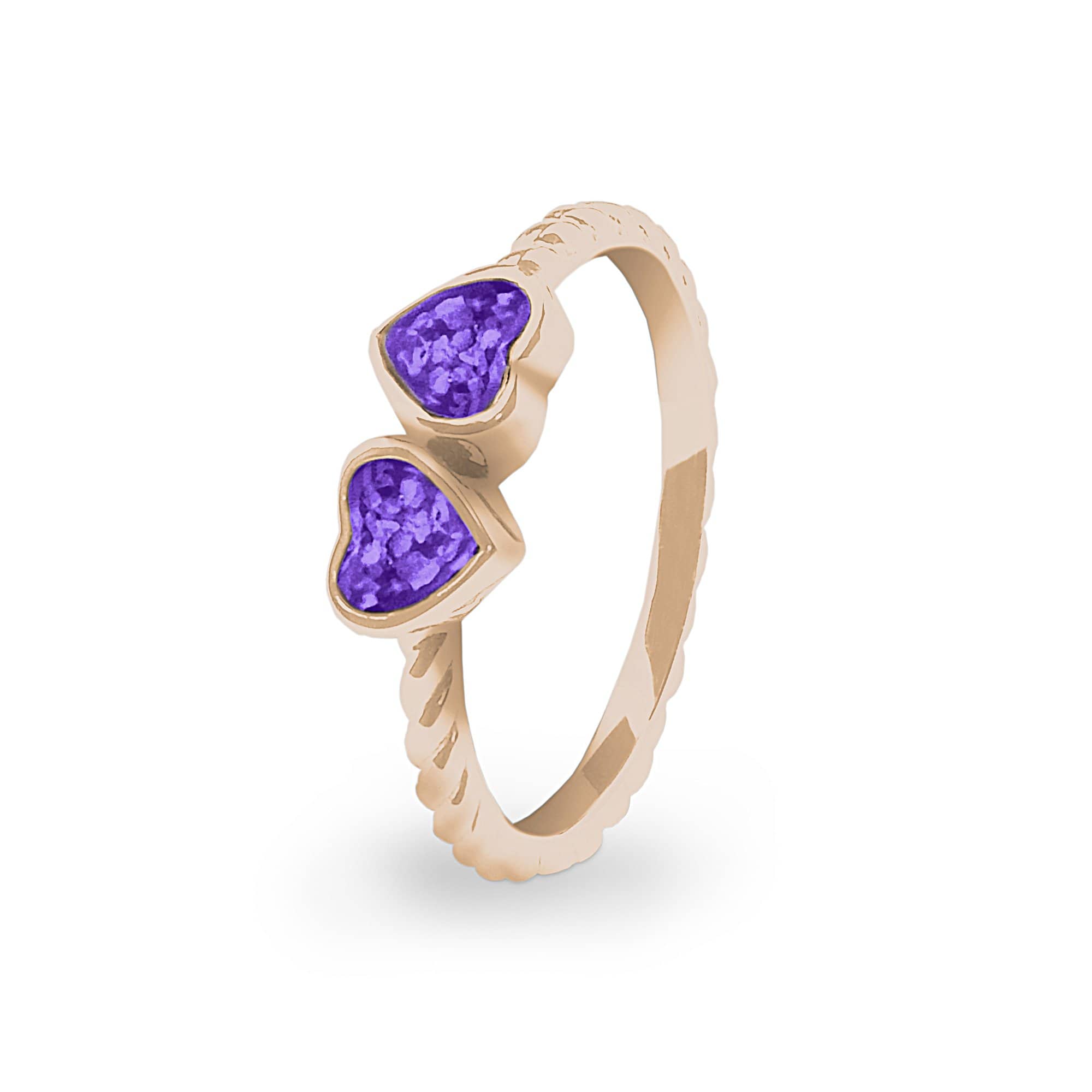 EverWith Ladies Together Memorial Ashes Ring 9k Rose Gold Purple