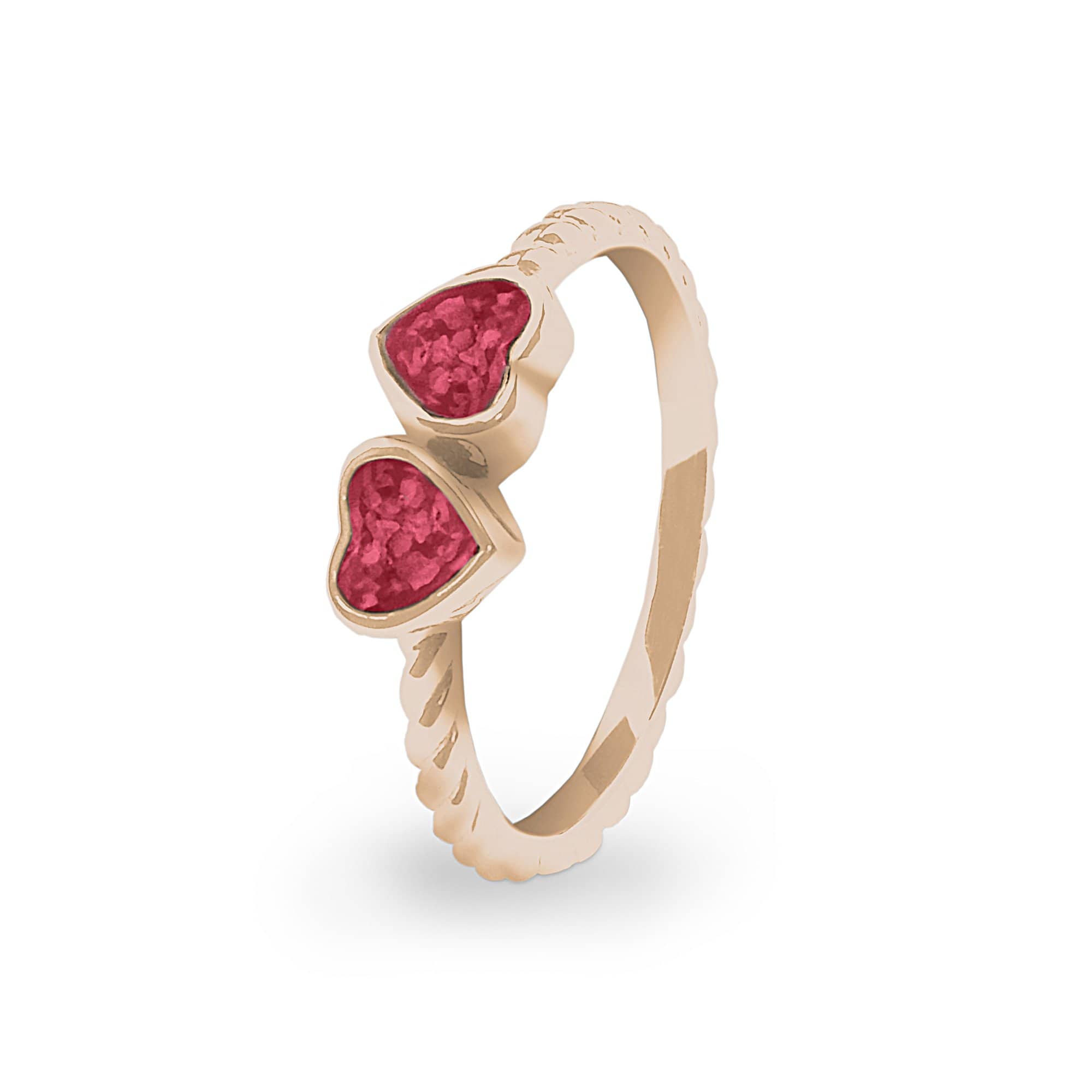 EverWith Ladies Together Memorial Ashes Ring 9k Rose Gold Red
