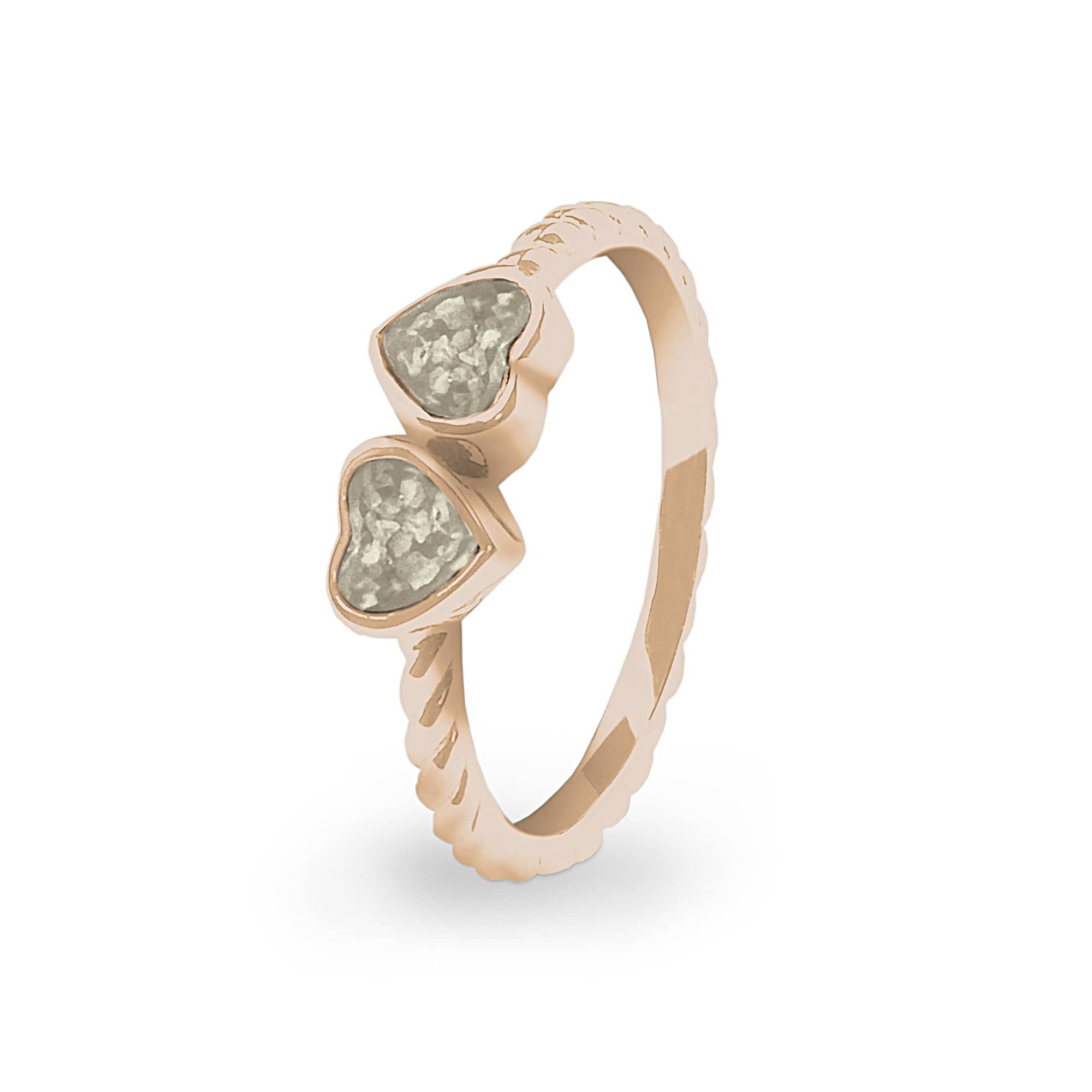EverWith Ladies Together Memorial Ashes Ring 9k Rose Gold Transparent