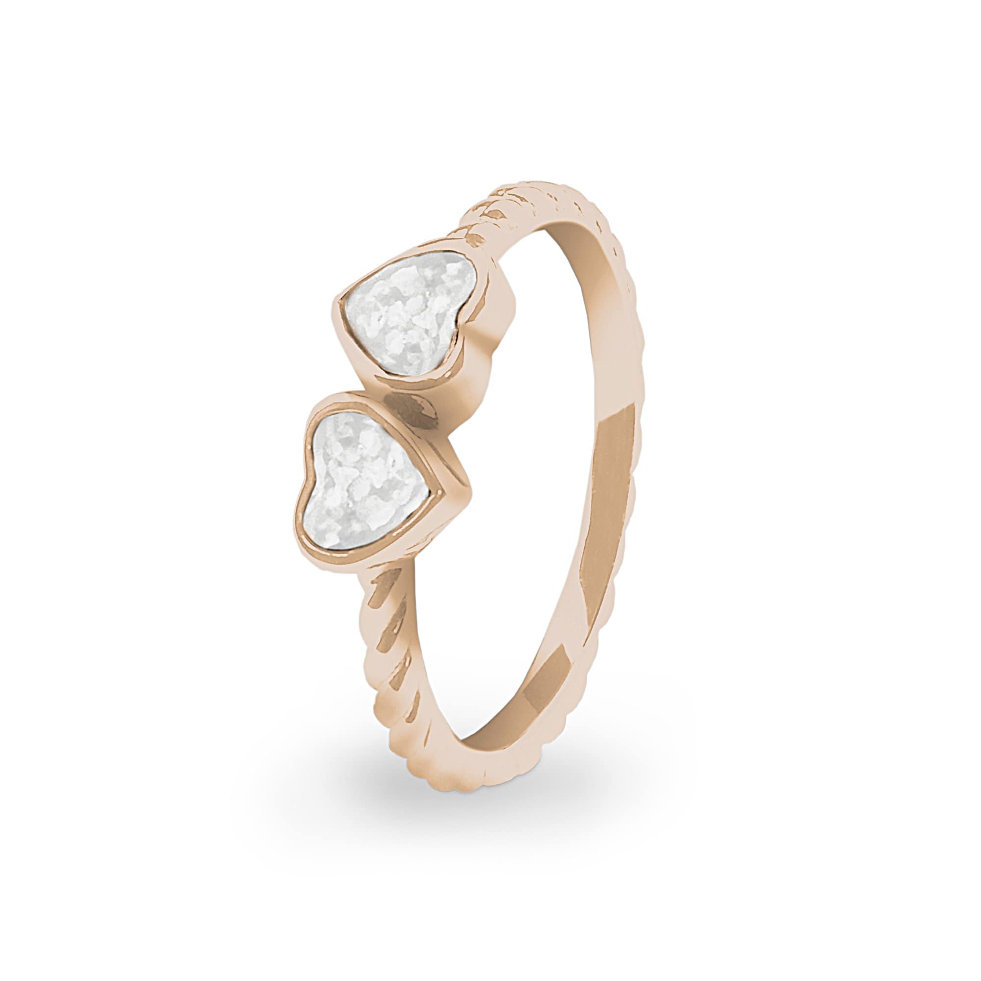 EverWith Ladies Together Memorial Ashes Ring 9k Rose Gold White