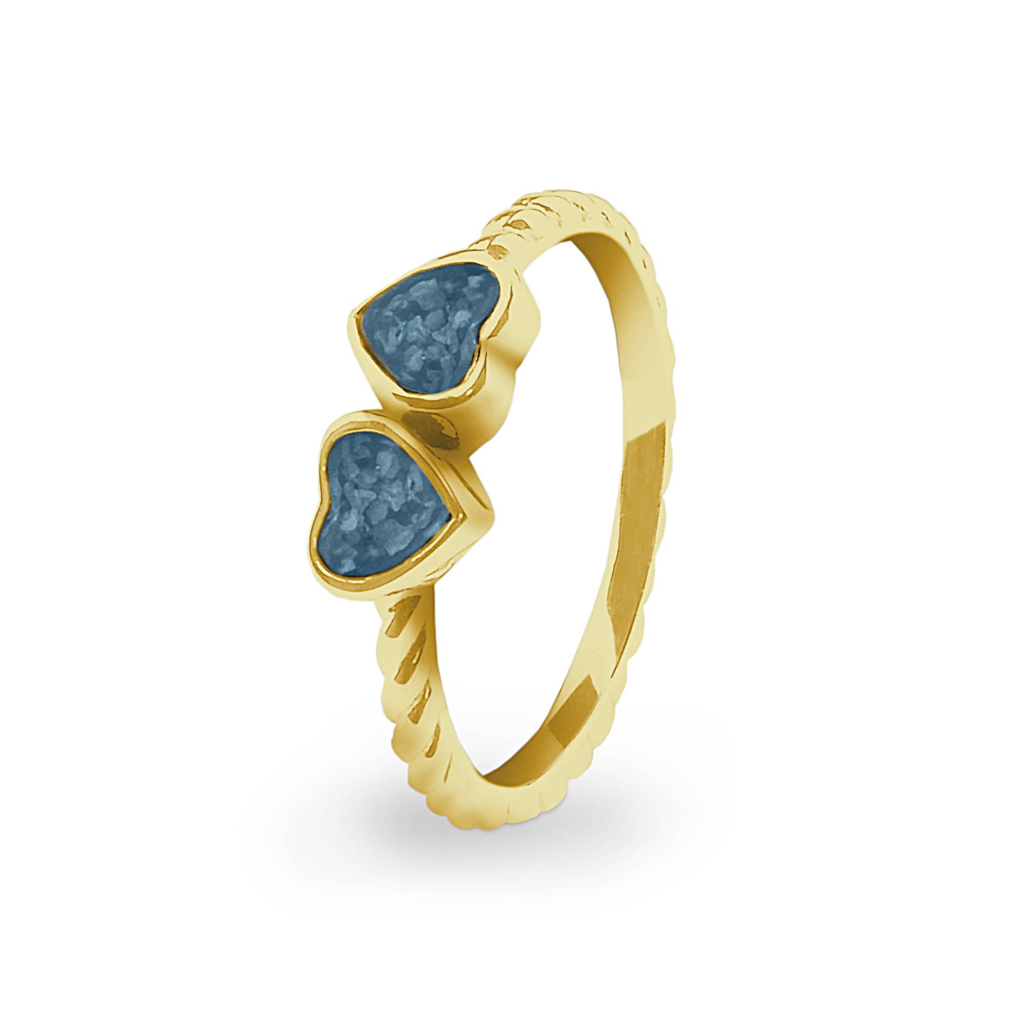 EverWith Ladies Together Memorial Ashes Ring 9k Yellow Gold Blue