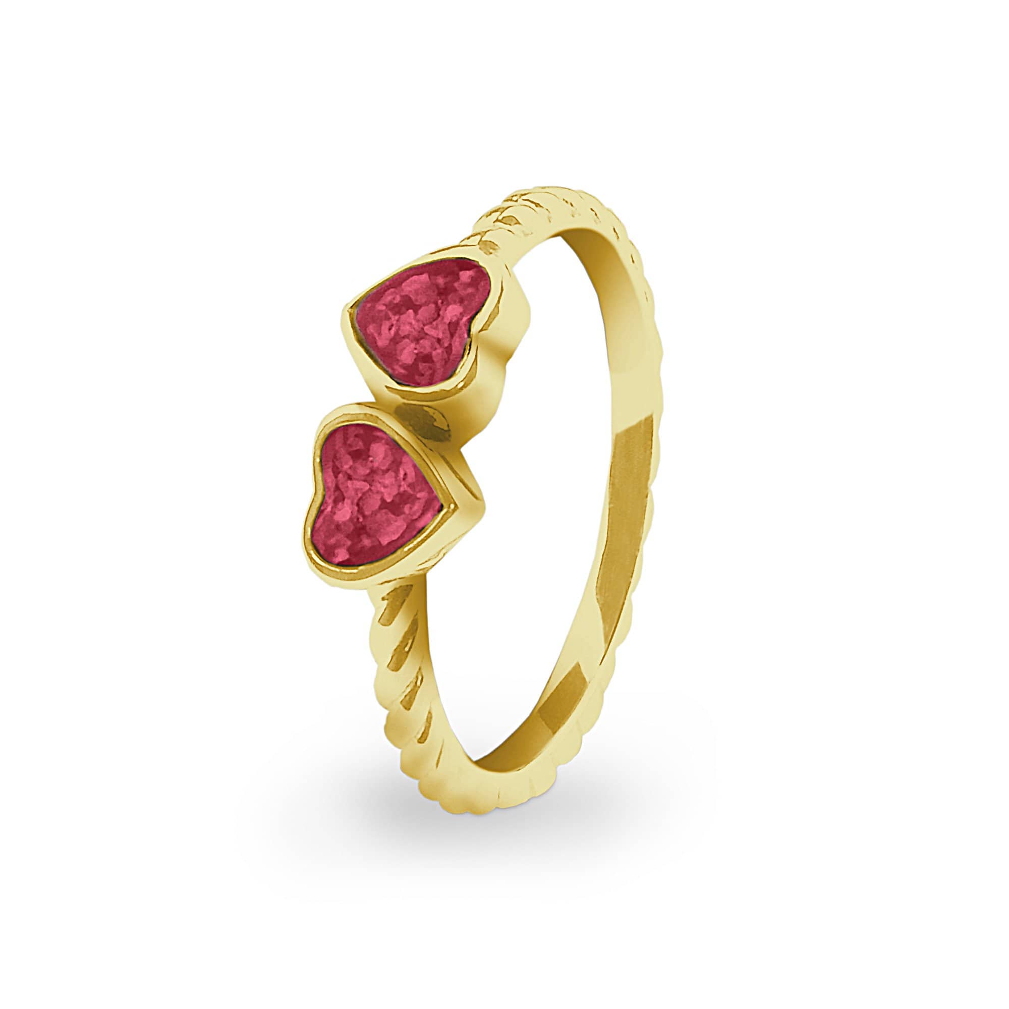 EverWith Ladies Together Memorial Ashes Ring 9k Yellow Gold Red
