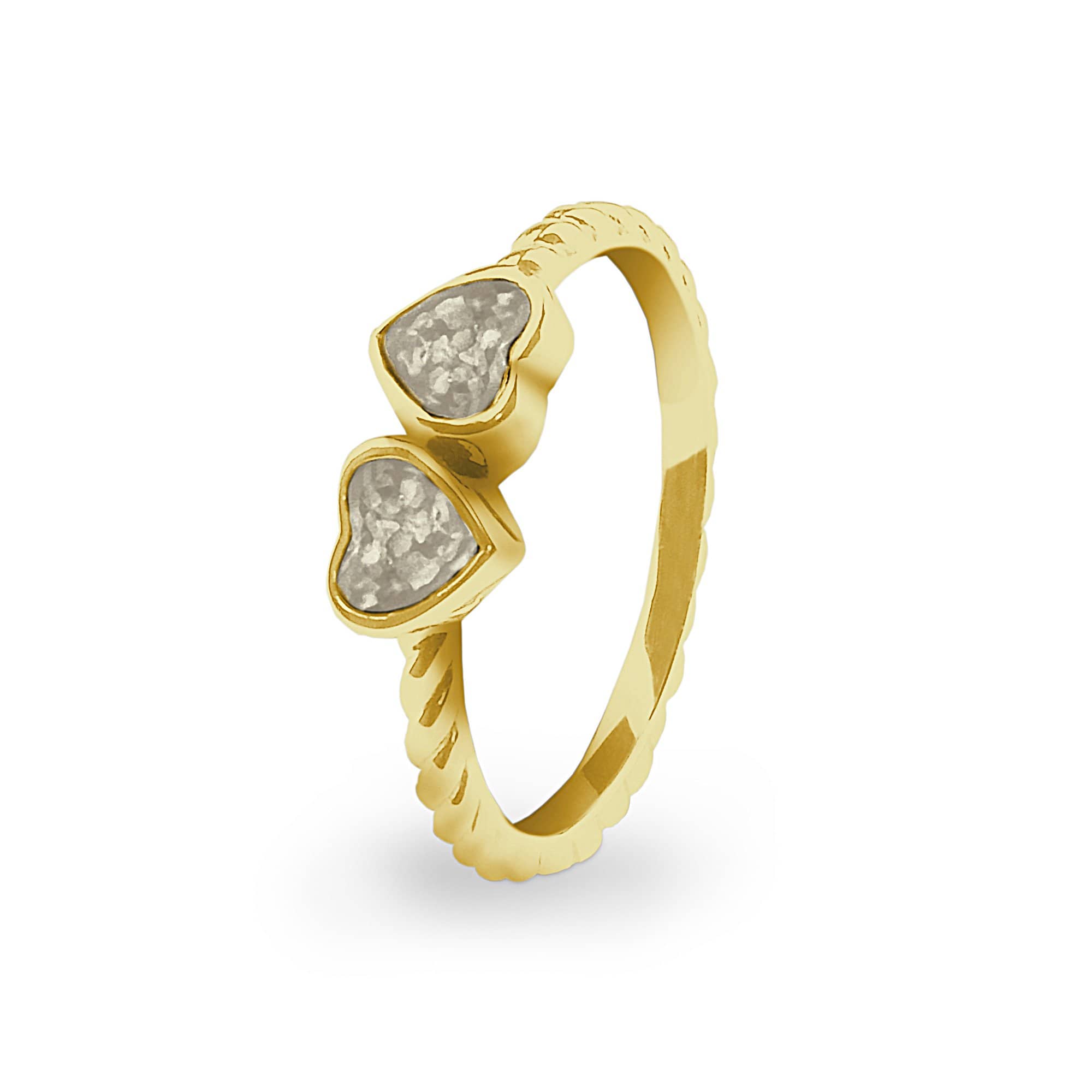 EverWith Ladies Together Memorial Ashes Ring 9k Yellow Gold Transparent