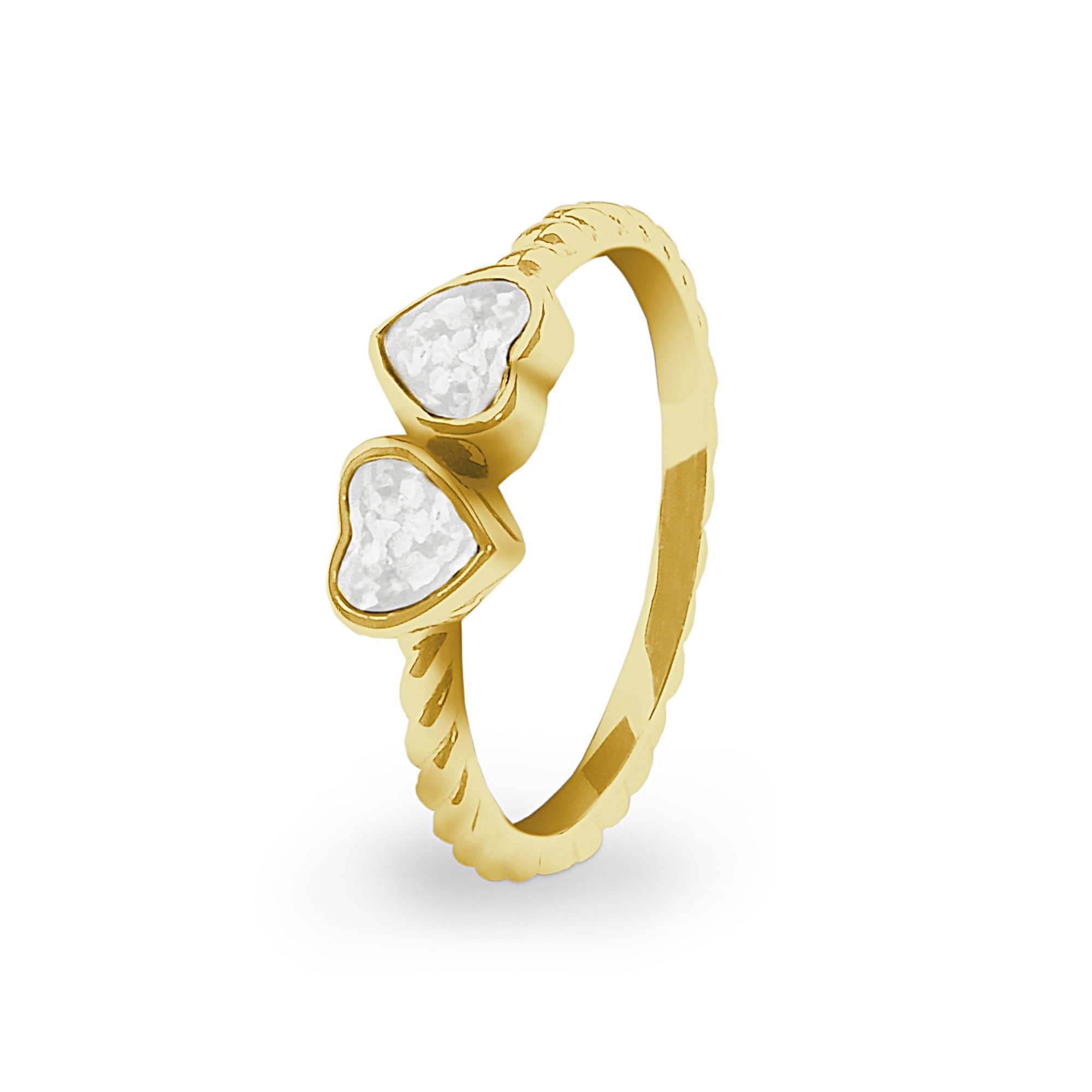 EverWith Ladies Together Memorial Ashes Ring 9k Yellow Gold White
