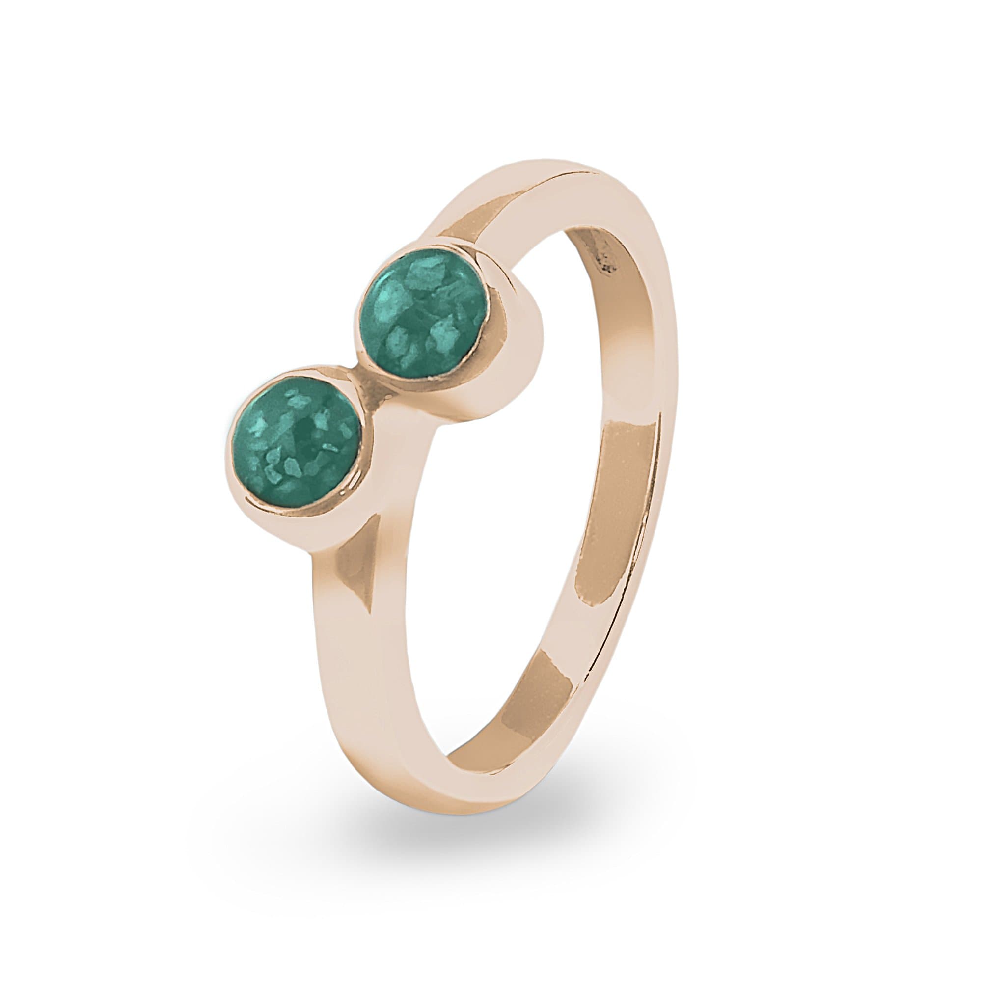 EverWith Ladies Inspire Memorial Ashes Ring 9k Rose Gold Aqua