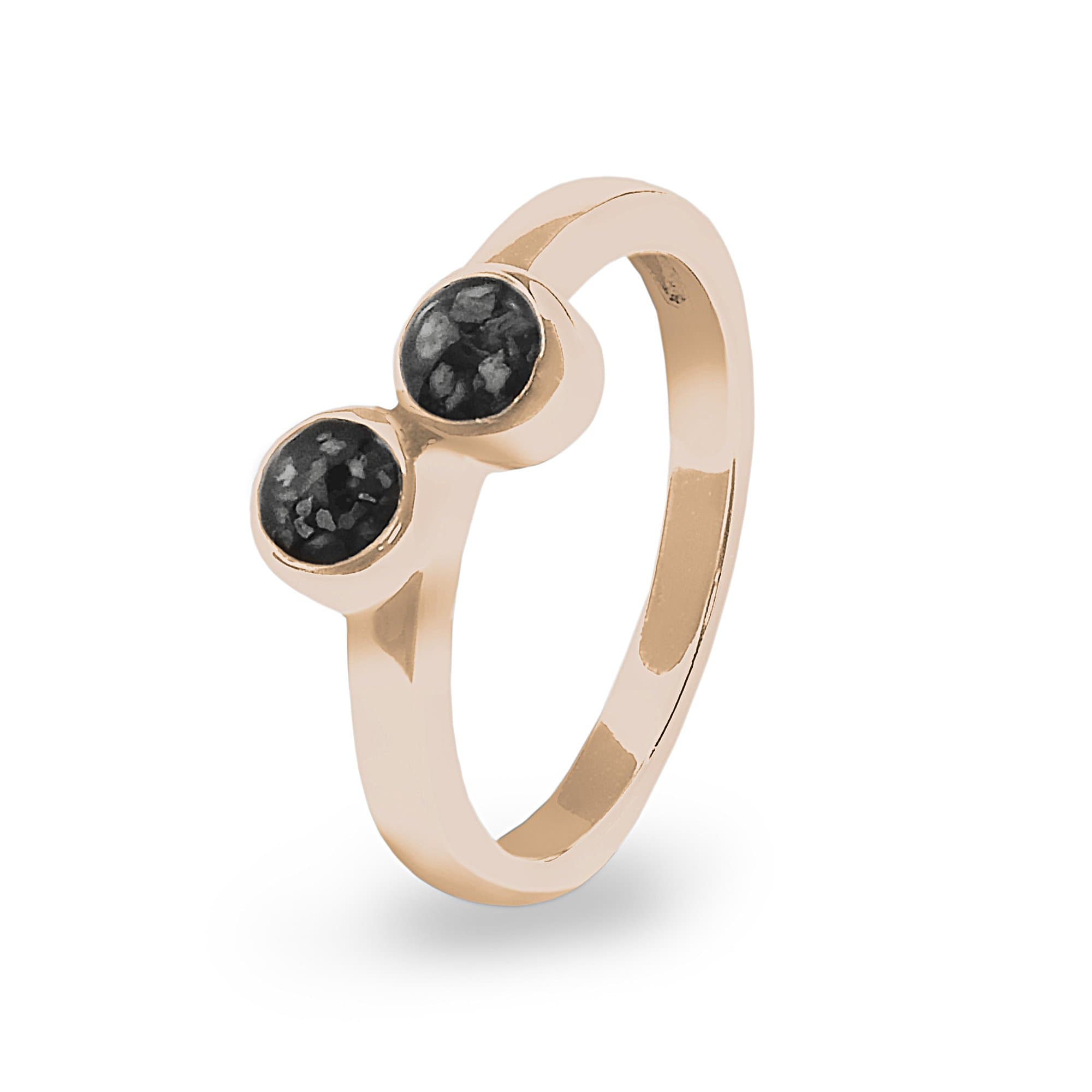 EverWith Ladies Inspire Memorial Ashes Ring 9k Rose Gold Black