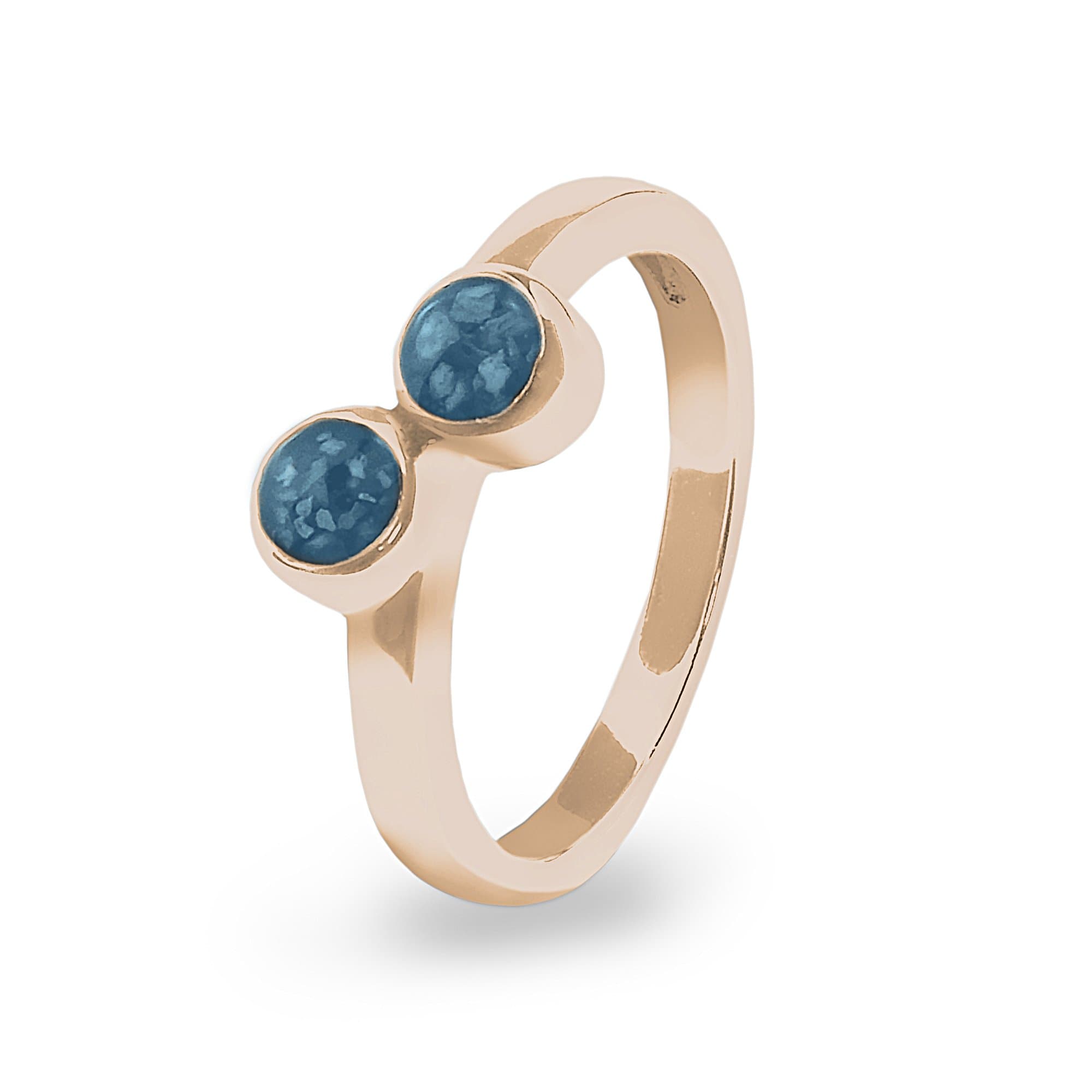 EverWith Ladies Inspire Memorial Ashes Ring 9k Rose Gold Blue