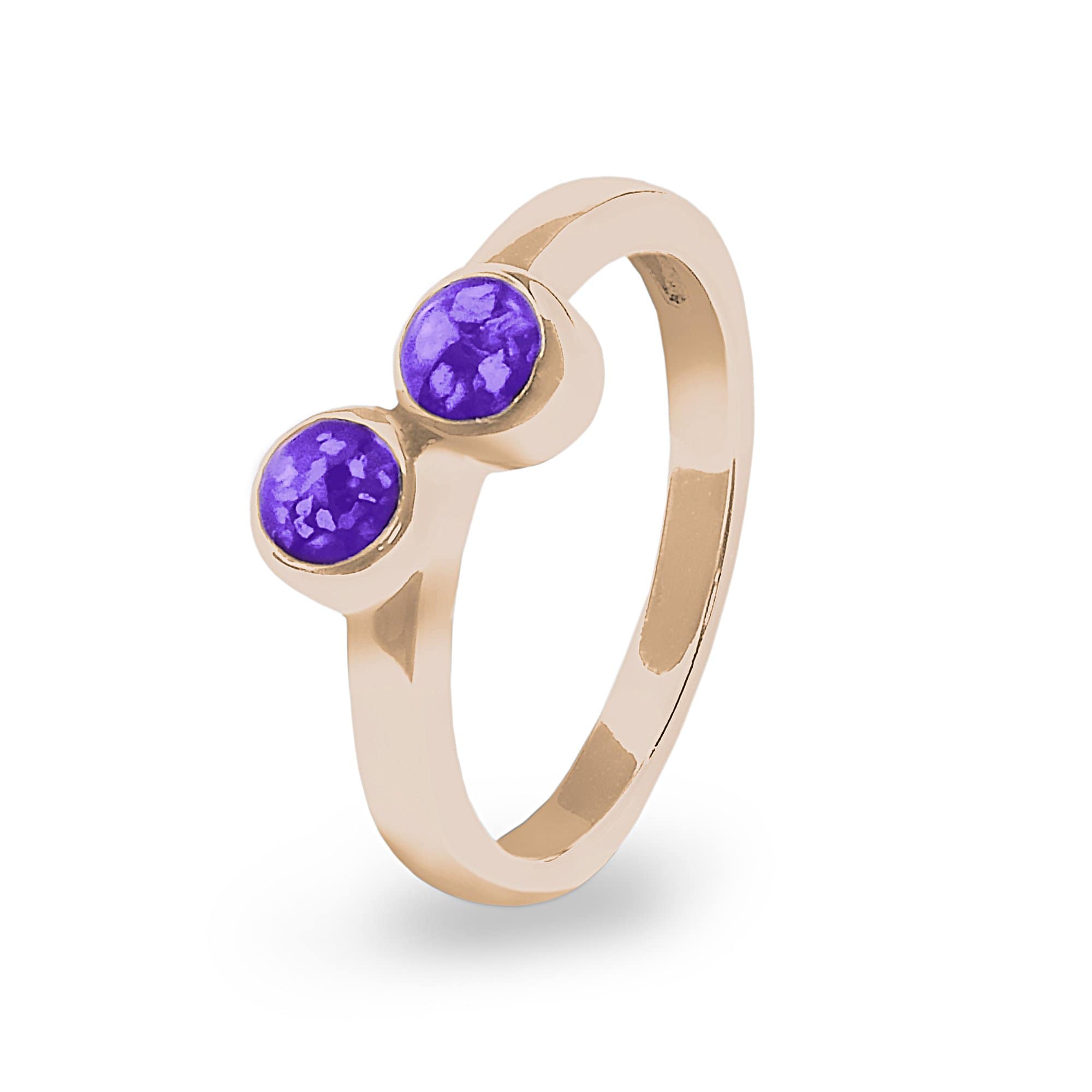 EverWith Ladies Inspire Memorial Ashes Ring 9k Rose Gold Purple