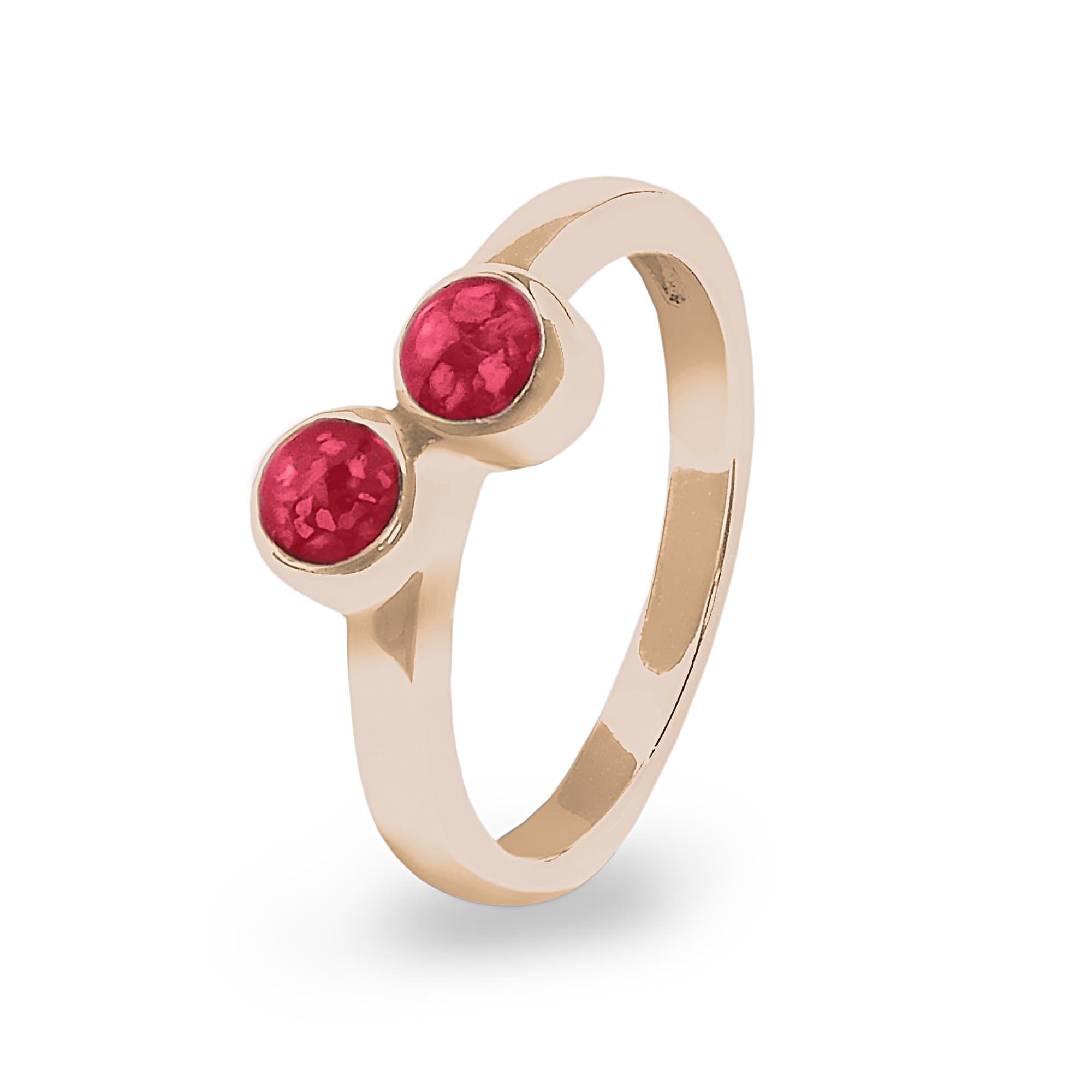 EverWith Ladies Inspire Memorial Ashes Ring 9k Rose Gold Red
