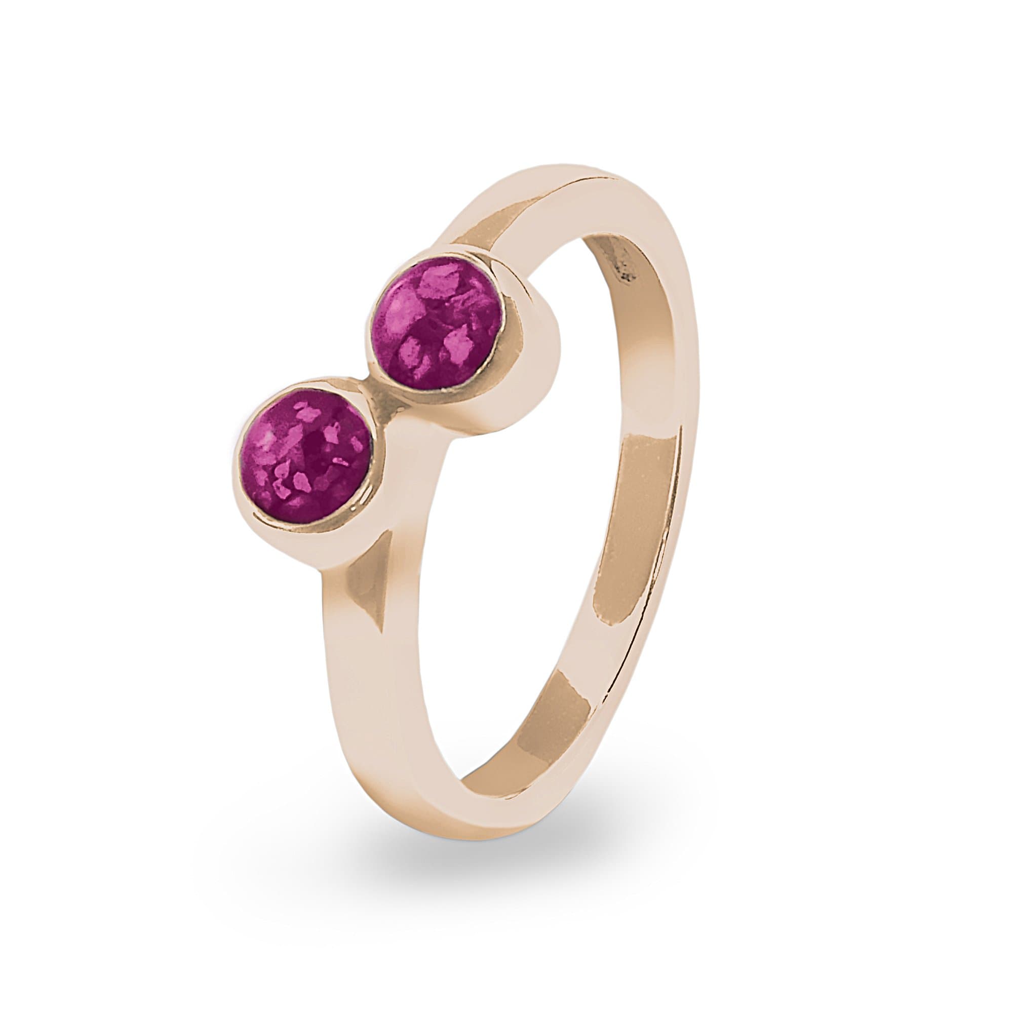 EverWith Ladies Inspire Memorial Ashes Ring 9k Rose Gold Violet