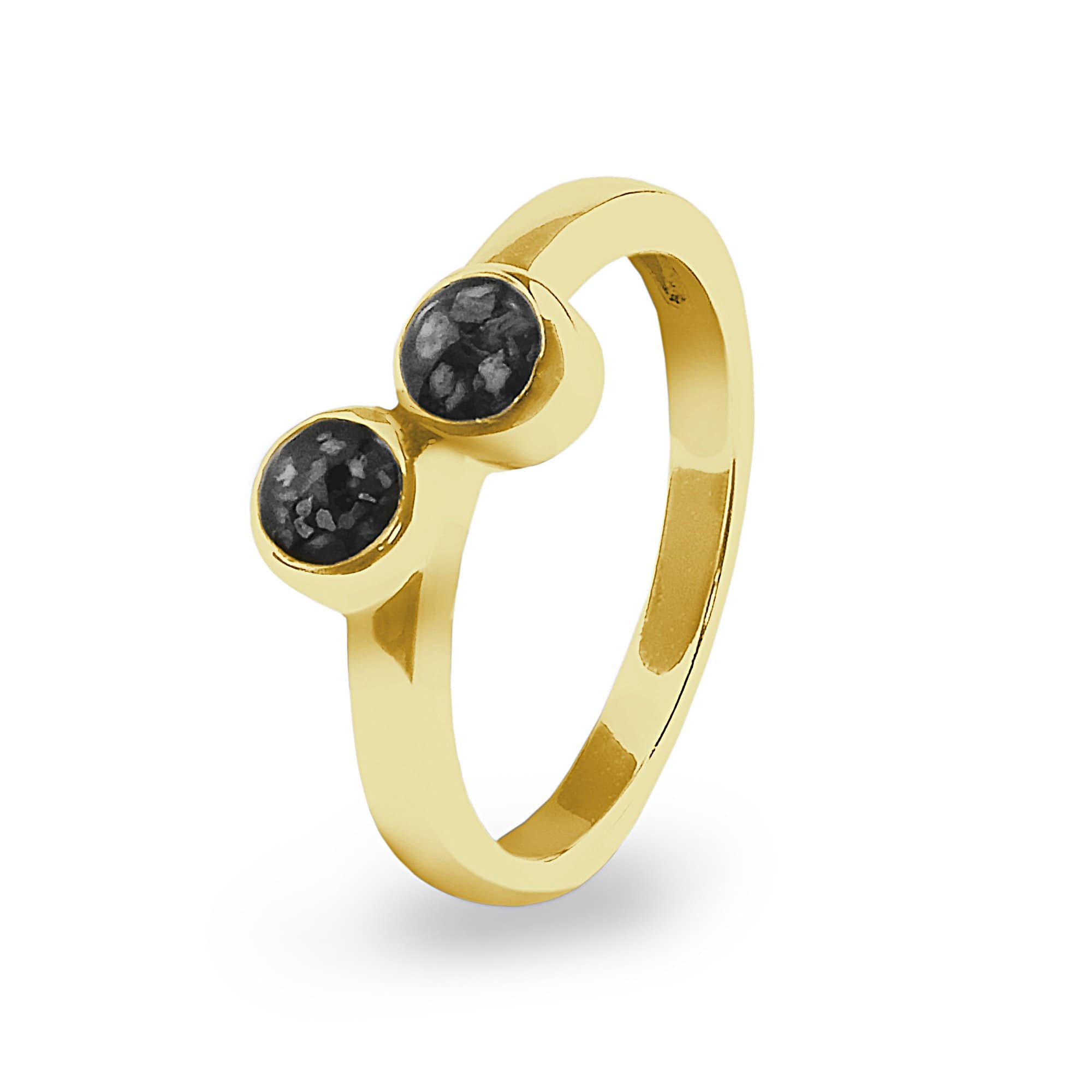 EverWith Ladies Inspire Memorial Ashes Ring 9k Yellow Gold Black