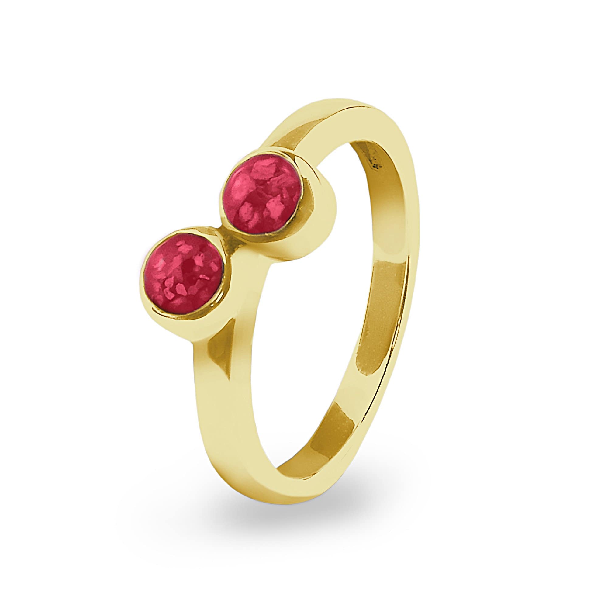 EverWith Ladies Inspire Memorial Ashes Ring 9k Yellow Gold Red