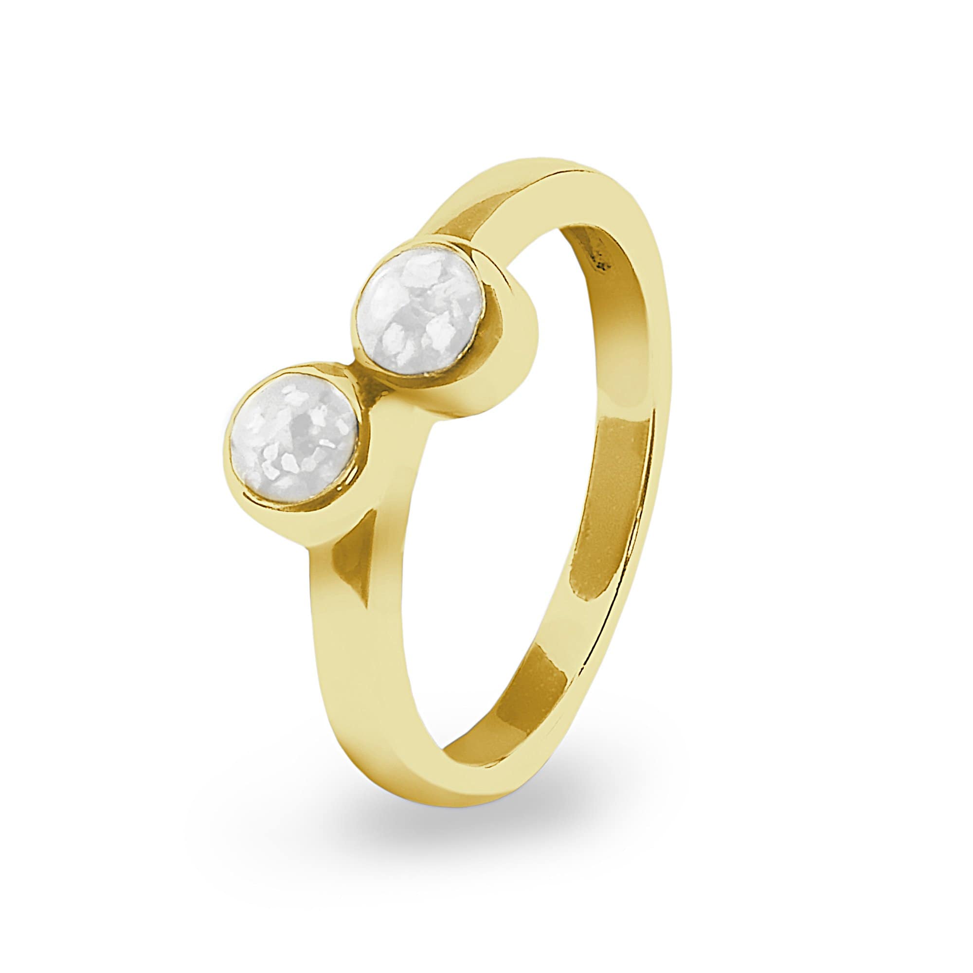 EverWith Ladies Inspire Memorial Ashes Ring 9k Yellow Gold White