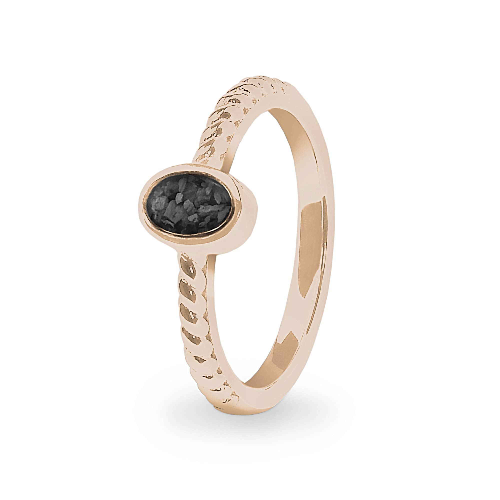 EverWith Ladies Petite Guard Memorial Ashes Ring 9k Rose Gold Black