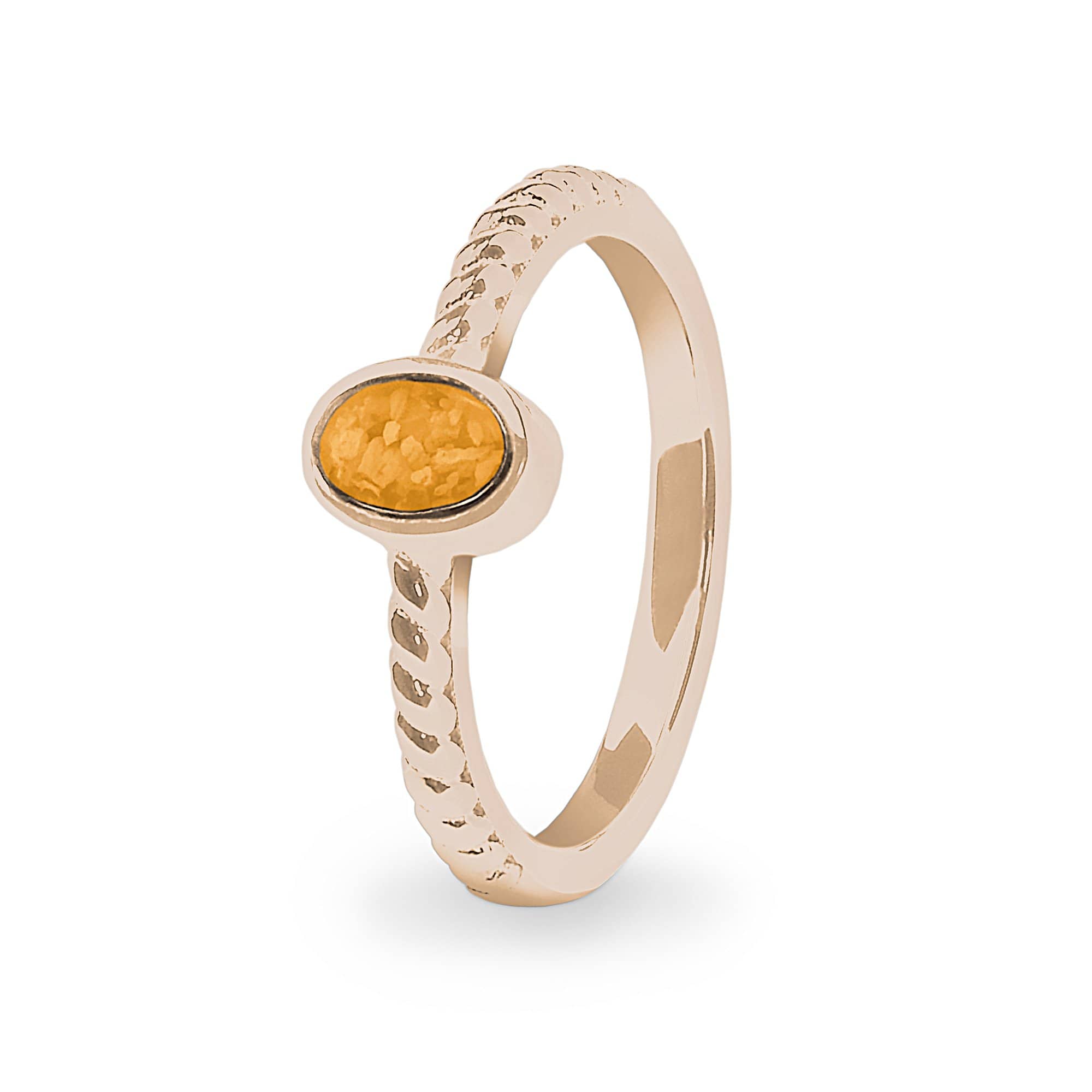 EverWith Ladies Petite Guard Memorial Ashes Ring 9k Rose Gold Orange