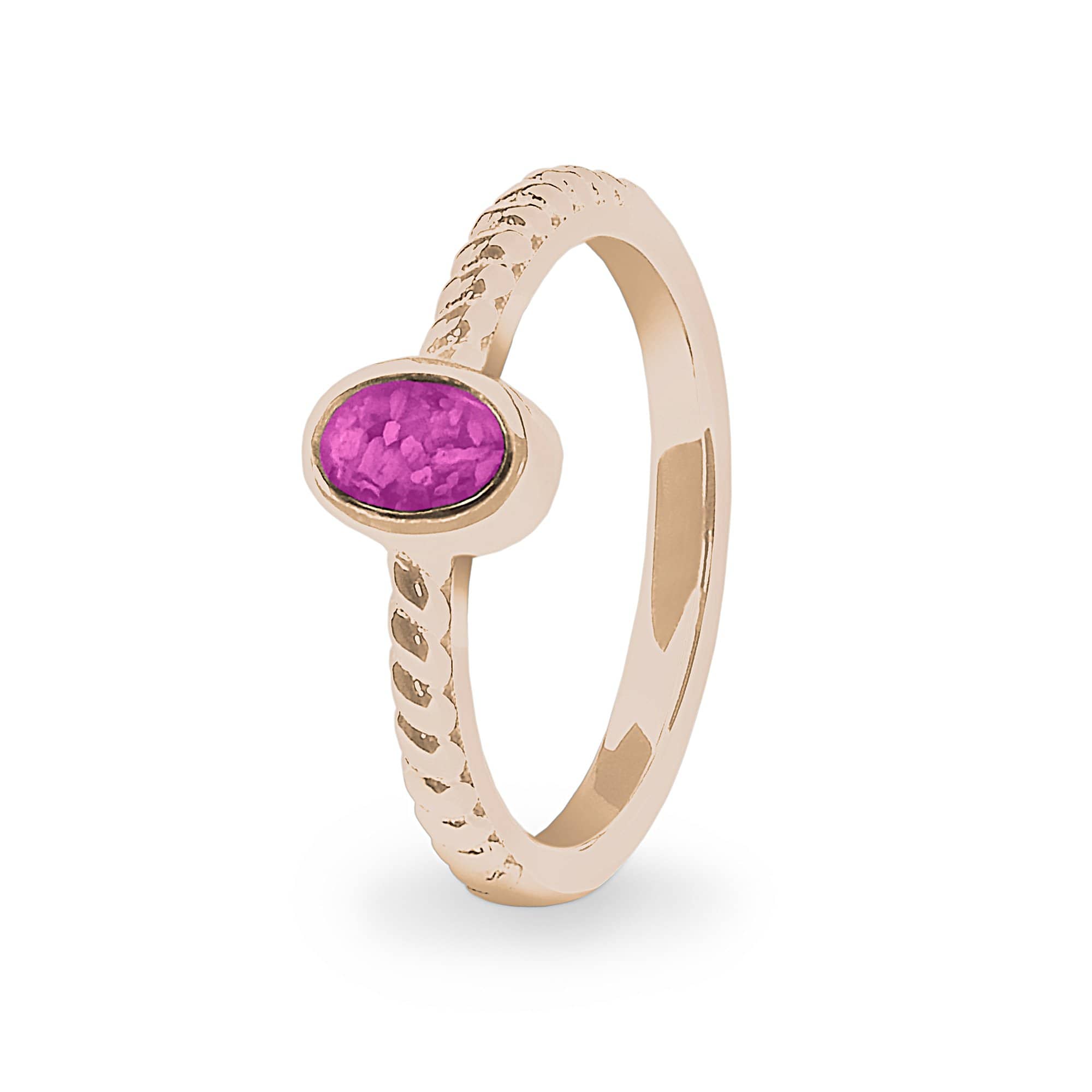 EverWith Ladies Petite Guard Memorial Ashes Ring 9k Rose Gold Pink