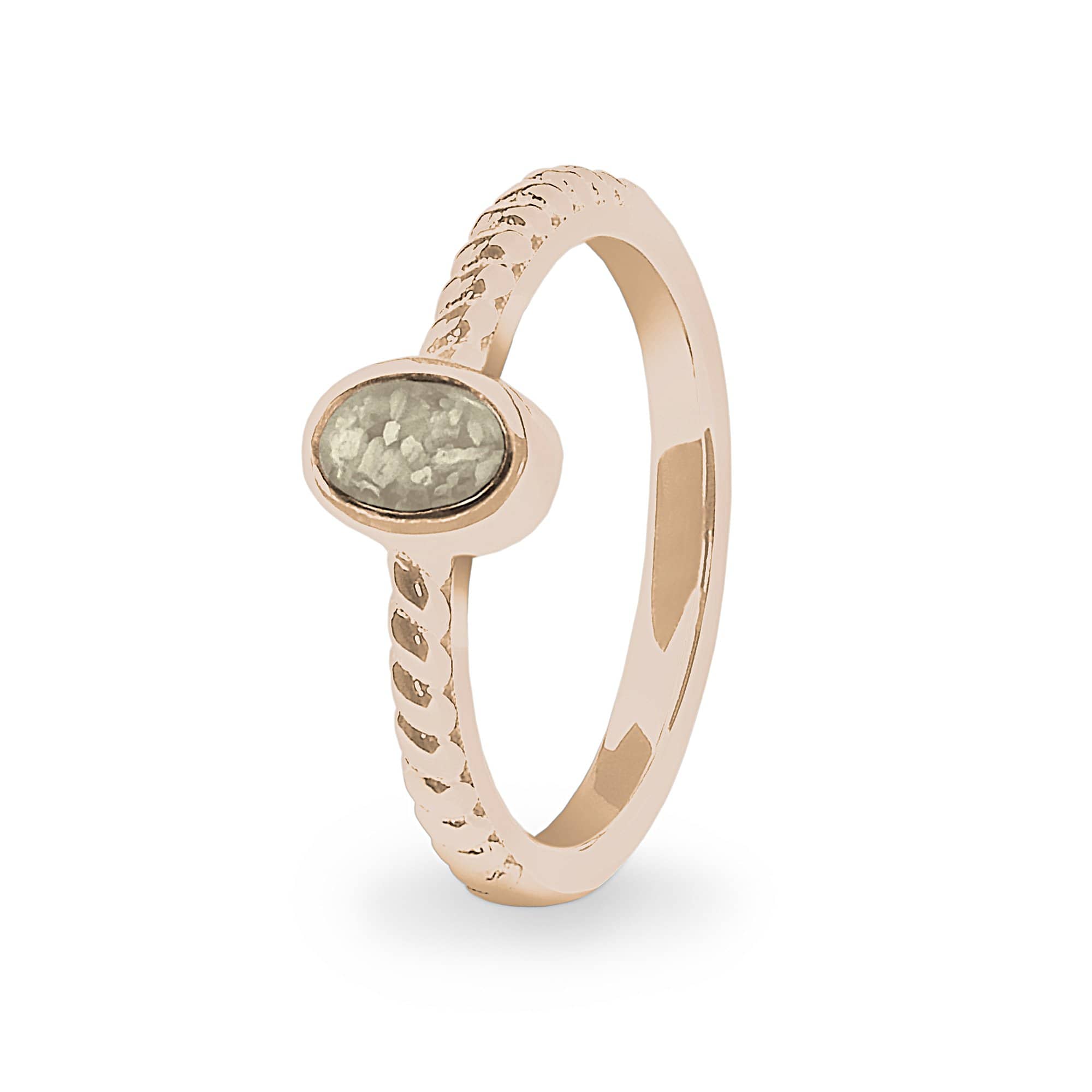 EverWith Ladies Petite Guard Memorial Ashes Ring 9k Rose Gold Transparent