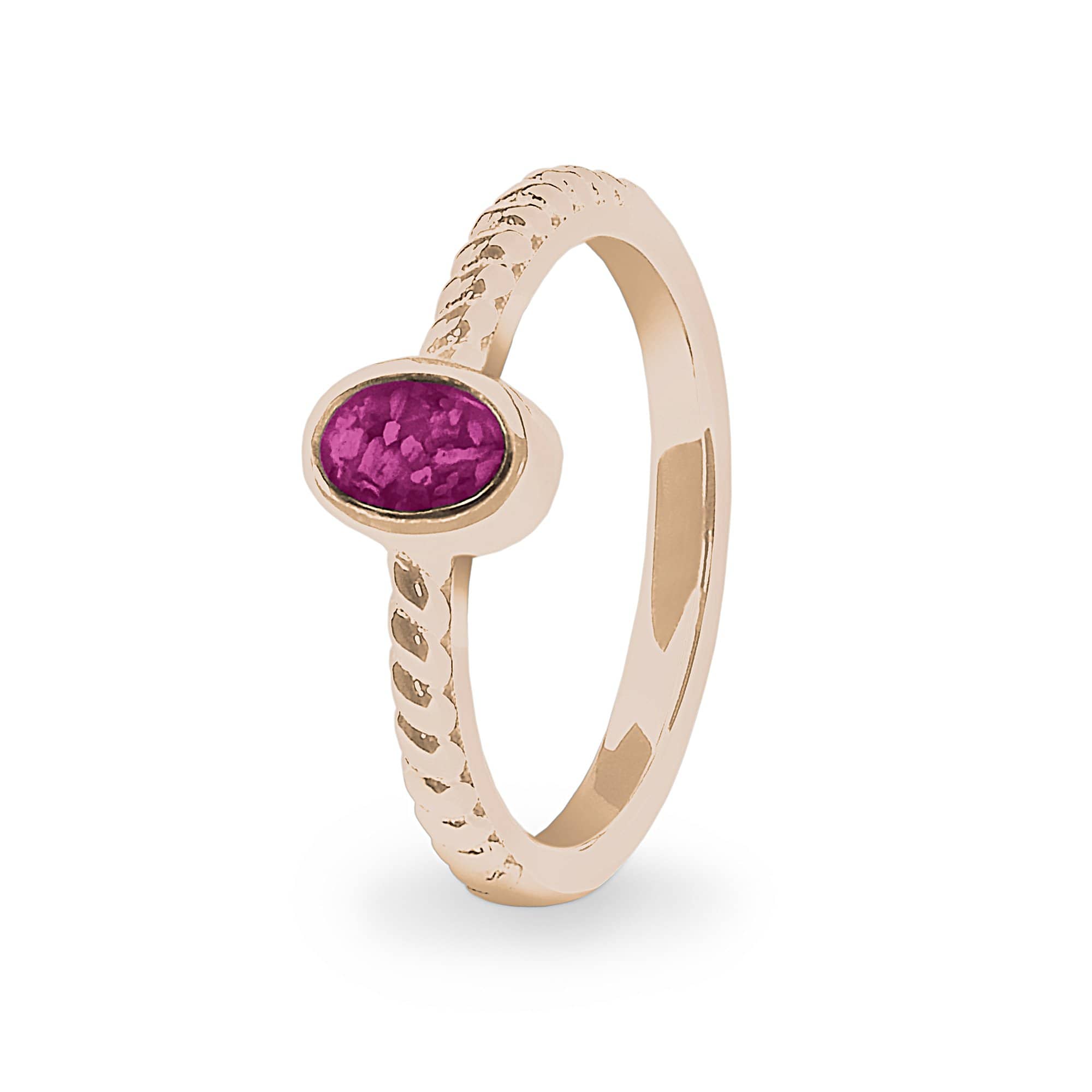 EverWith Ladies Petite Guard Memorial Ashes Ring 9k Rose Gold Violet