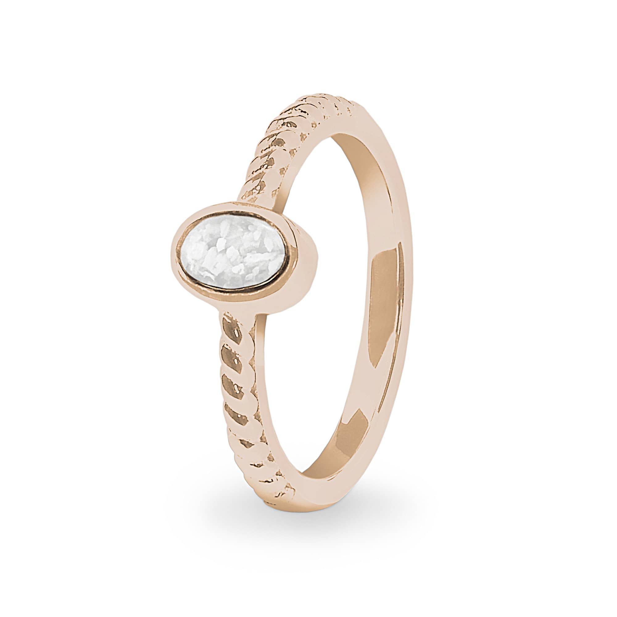 EverWith Ladies Petite Guard Memorial Ashes Ring 9k Rose Gold White