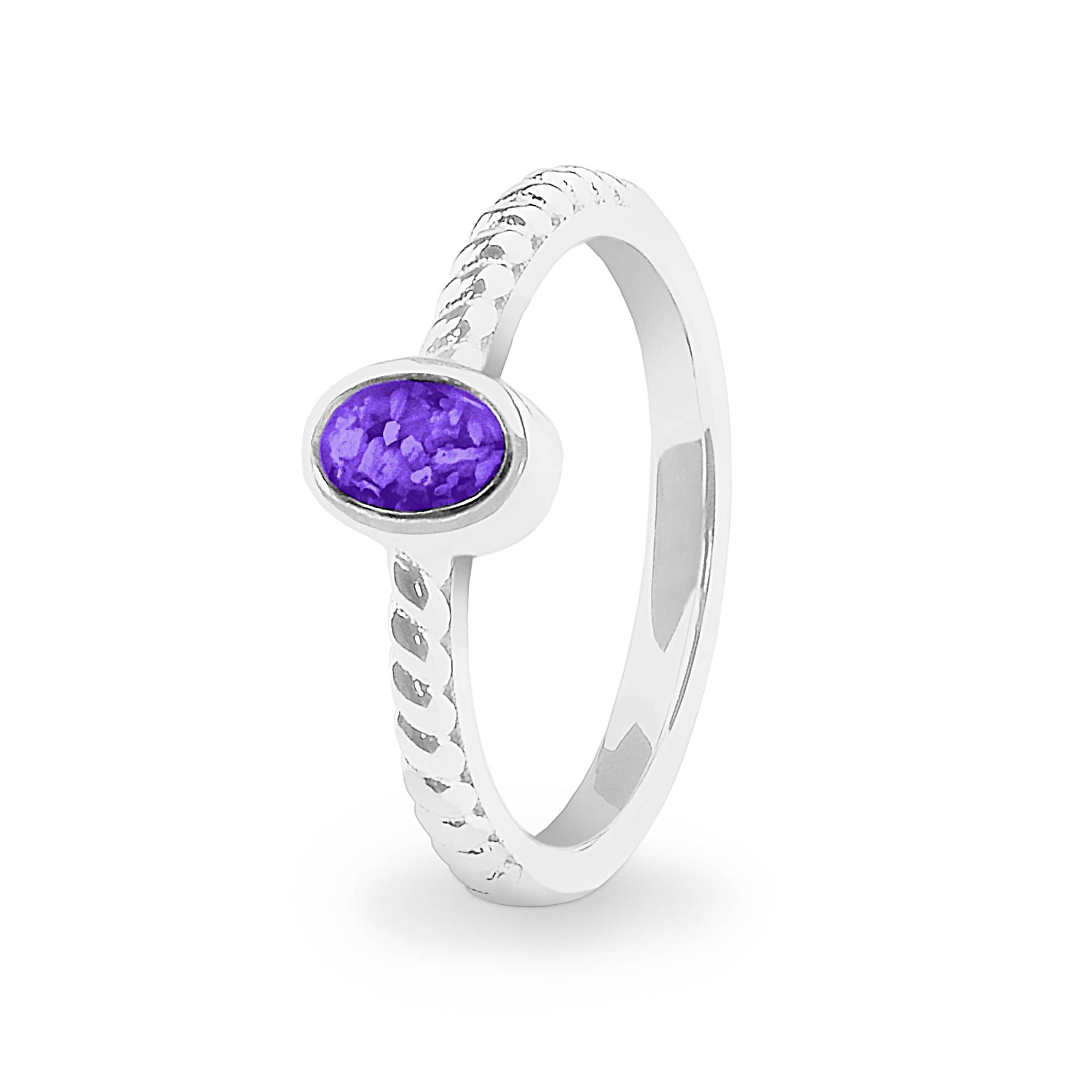 EverWith Ladies Petite Guard Memorial Ashes Ring Purple