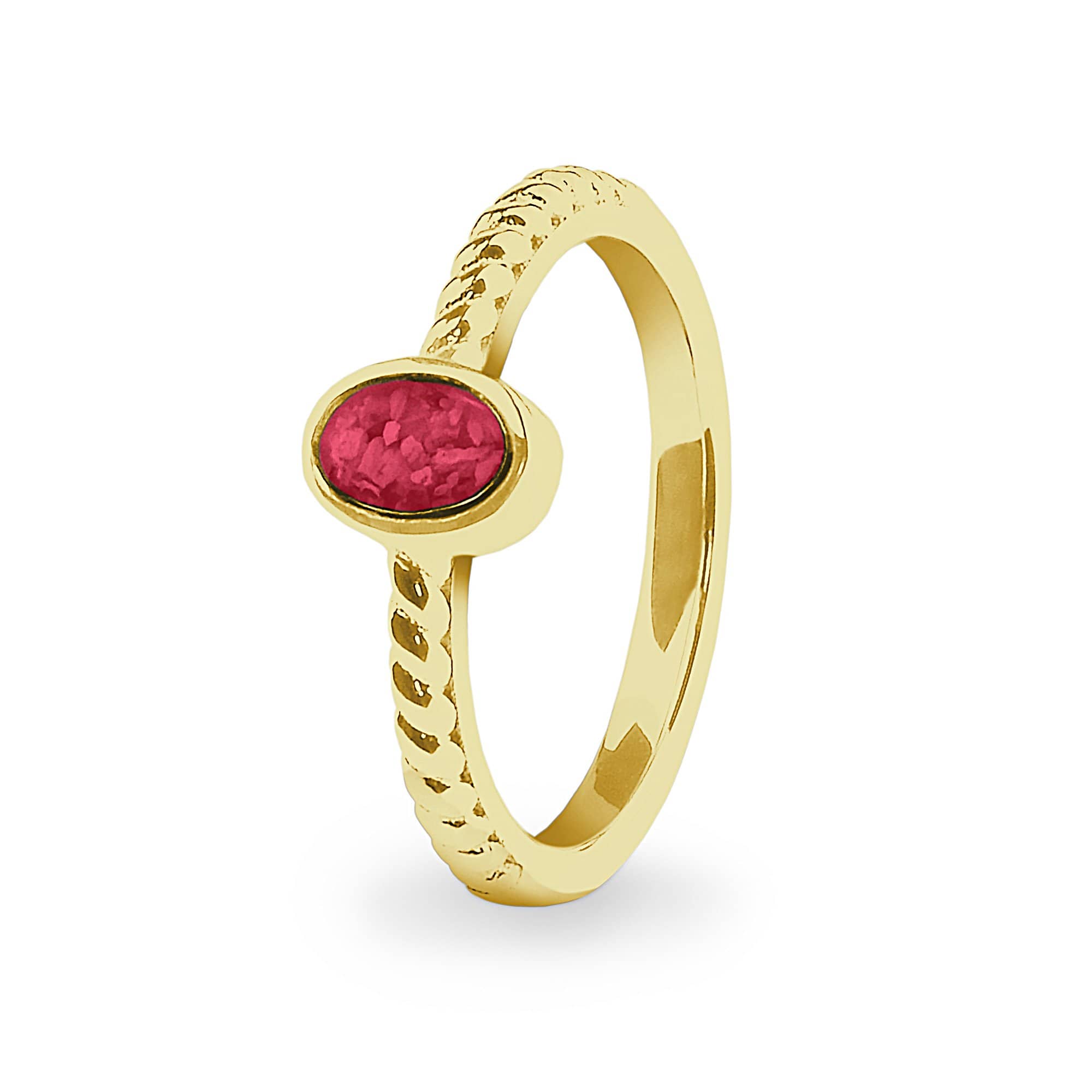 EverWith Ladies Petite Guard Memorial Ashes Ring 9k Yellow Gold Red