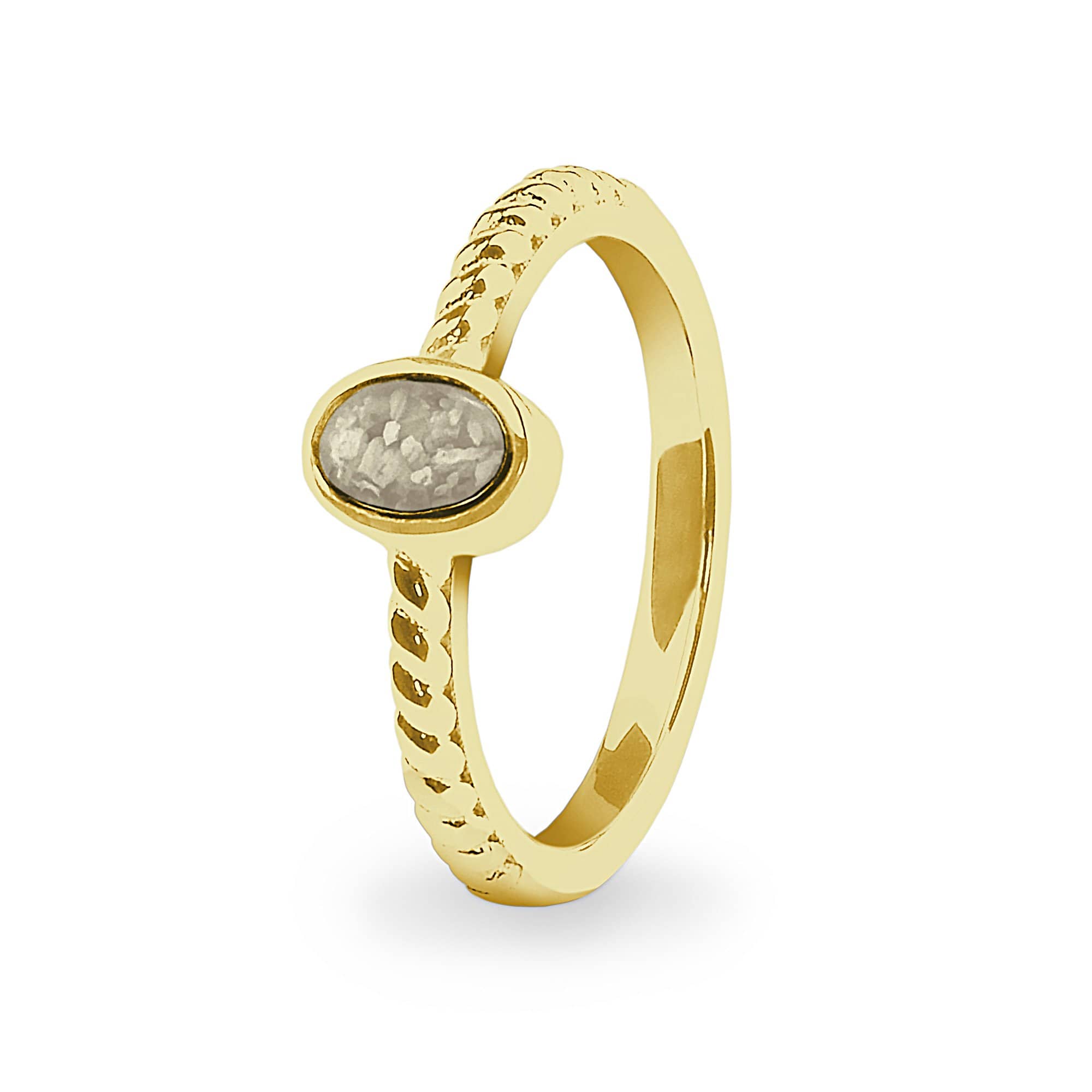 EverWith Ladies Petite Guard Memorial Ashes Ring 9k Yellow Gold Transparent