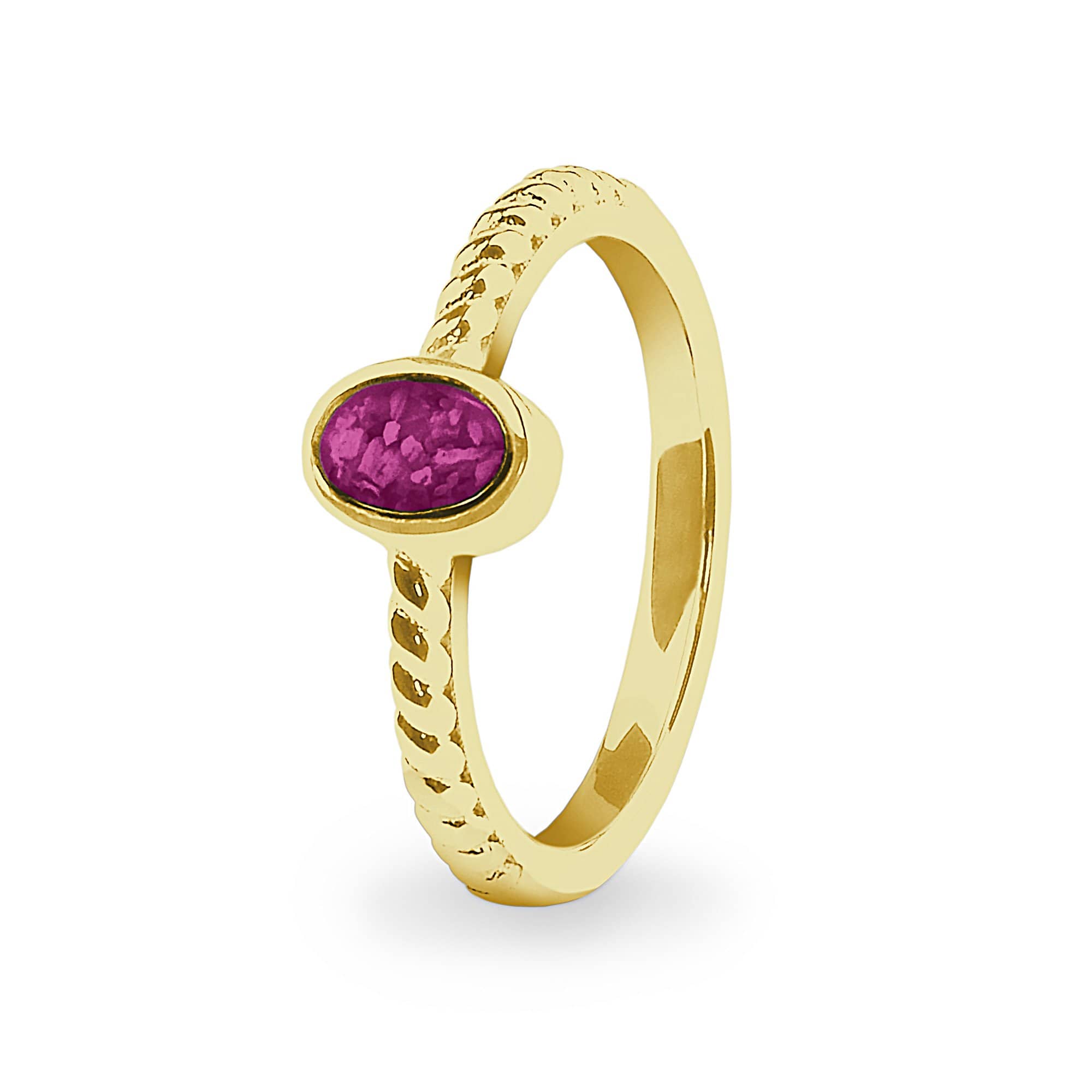 EverWith Ladies Petite Guard Memorial Ashes Ring 9k Yellow Gold Violet
