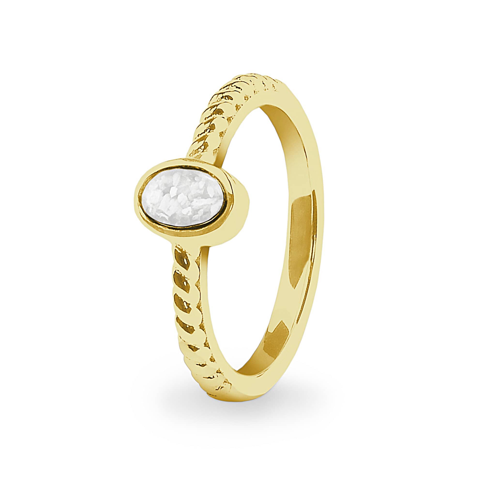 EverWith Ladies Petite Guard Memorial Ashes Ring 9k Yellow Gold White