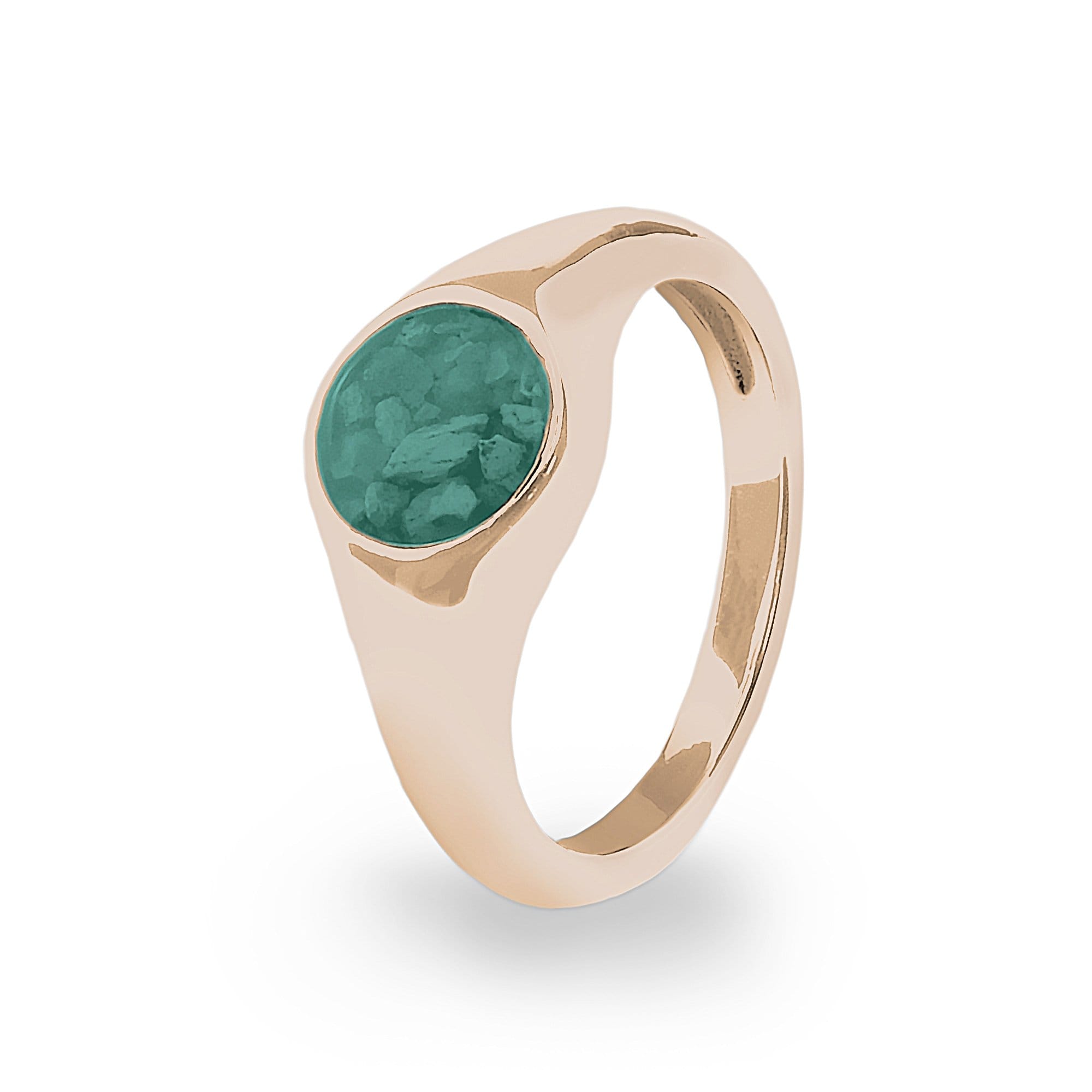 EverWith Unisex Pride Memorial Ashes Ring 9k Rose Gold Aqua