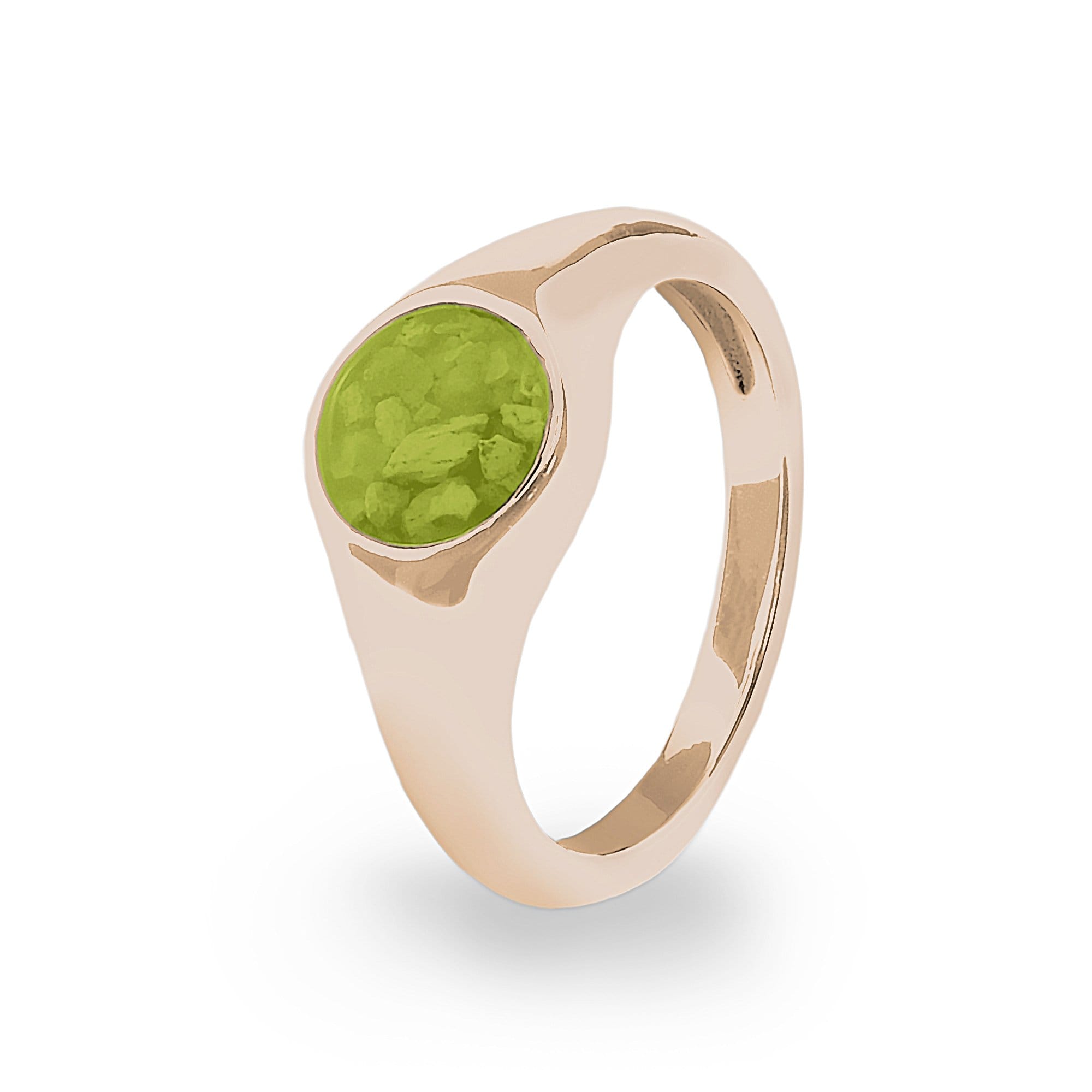 EverWith Unisex Pride Memorial Ashes Ring 9k Rose Gold Green