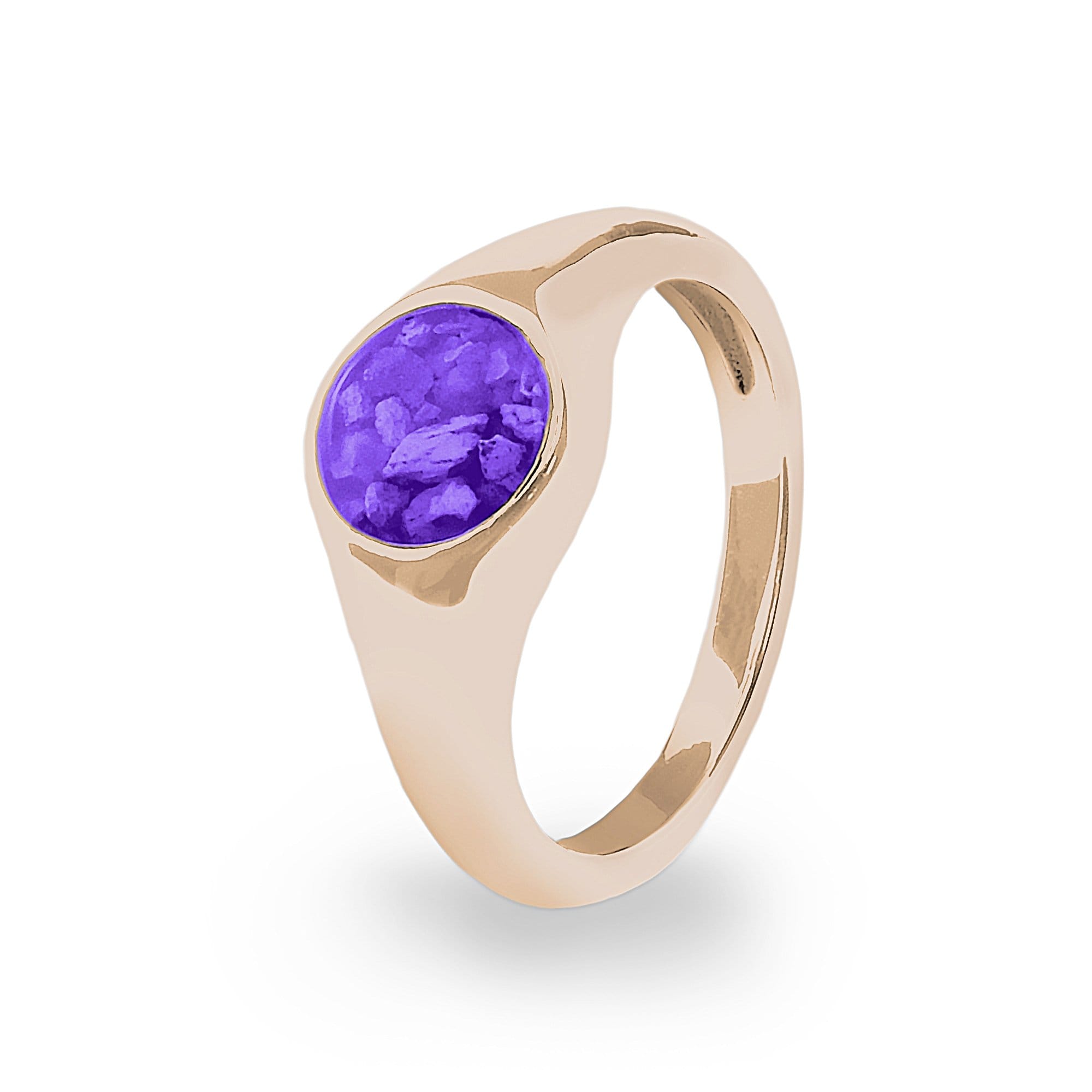 EverWith Unisex Pride Memorial Ashes Ring 9k Rose Gold Purple