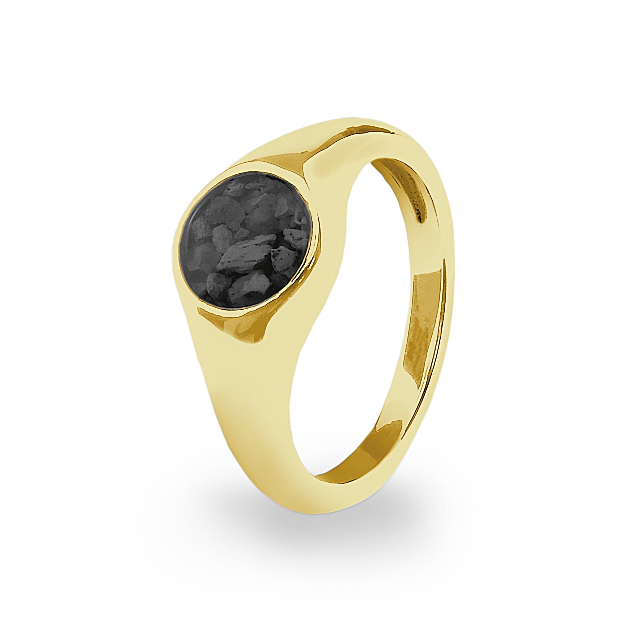 EverWith Unisex Pride Memorial Ashes Ring 9k Yellow Gold Black