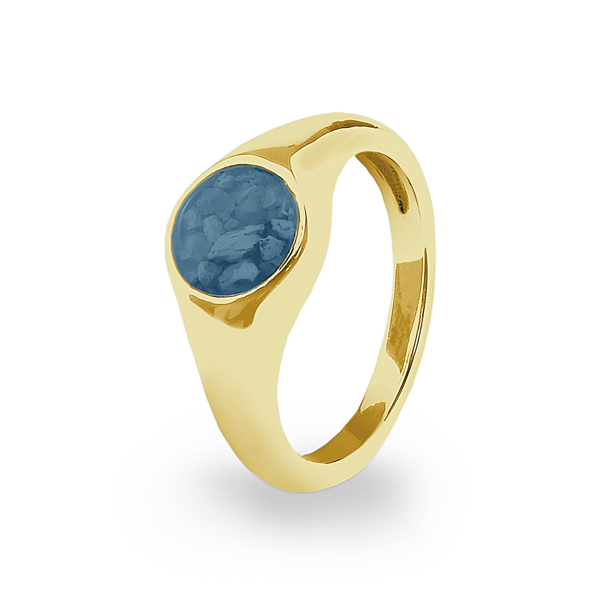 EverWith Unisex Pride Memorial Ashes Ring 9k Yellow Gold Blue