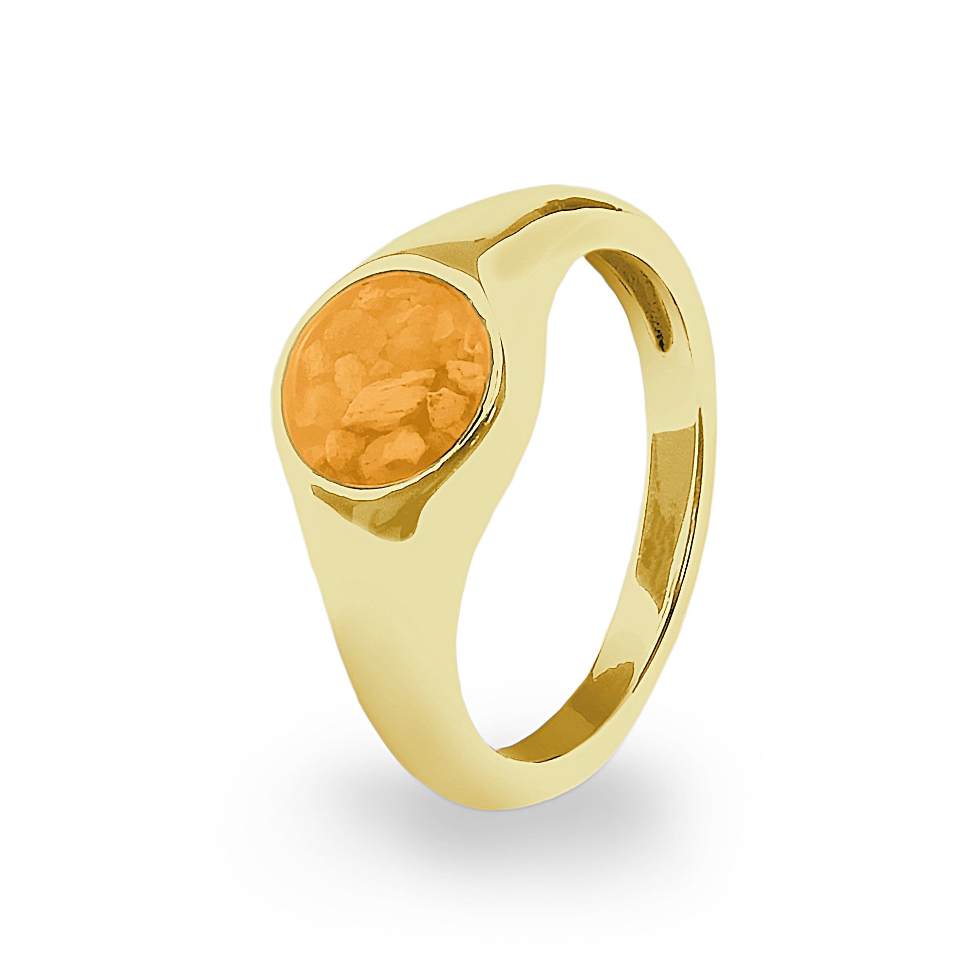 EverWith Unisex Pride Memorial Ashes Ring 9k Yellow Gold Orange