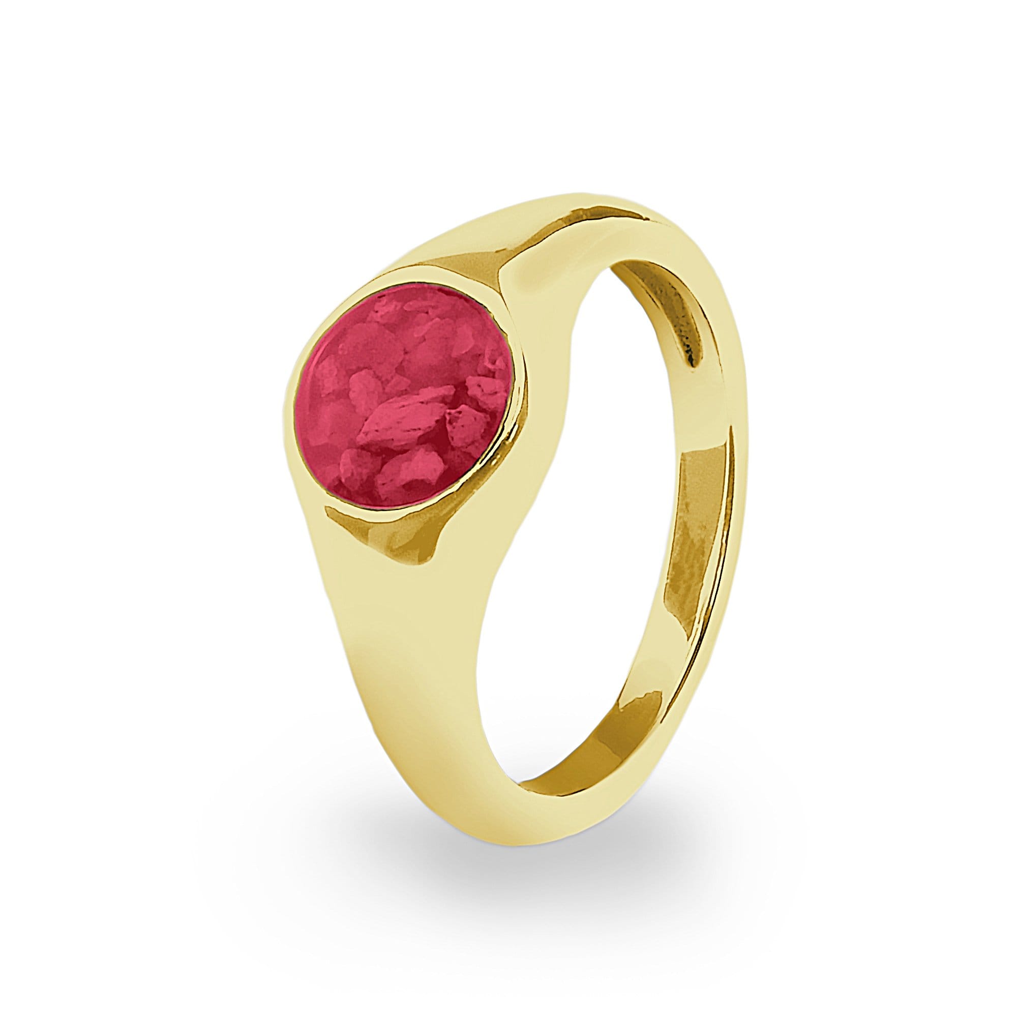 EverWith Unisex Pride Memorial Ashes Ring 9k Yellow Gold Red