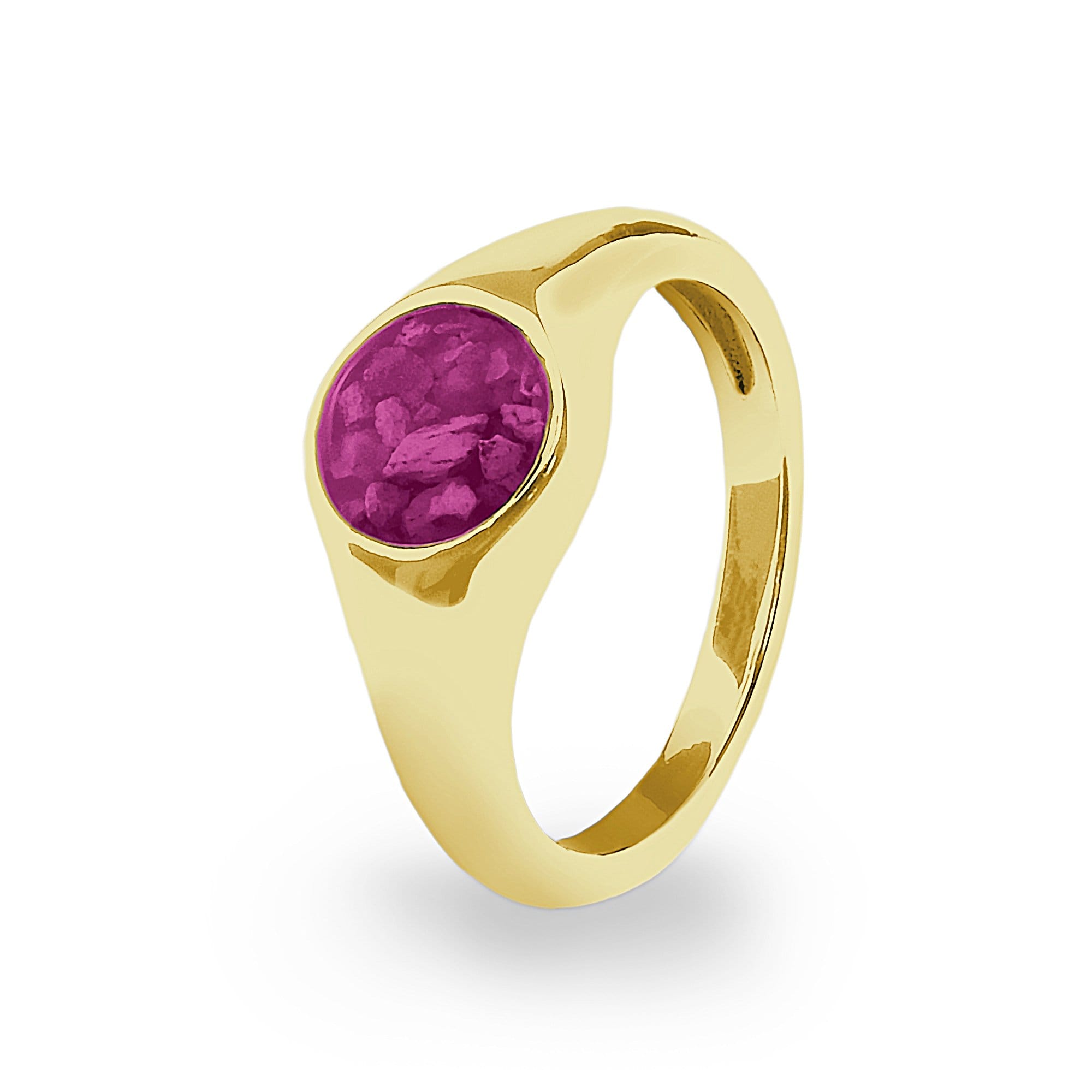 EverWith Unisex Pride Memorial Ashes Ring 9k Yellow Gold Violet