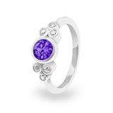 EverWith Ladies Praise Memorial Ashes Ring with Fine Crystals Purple