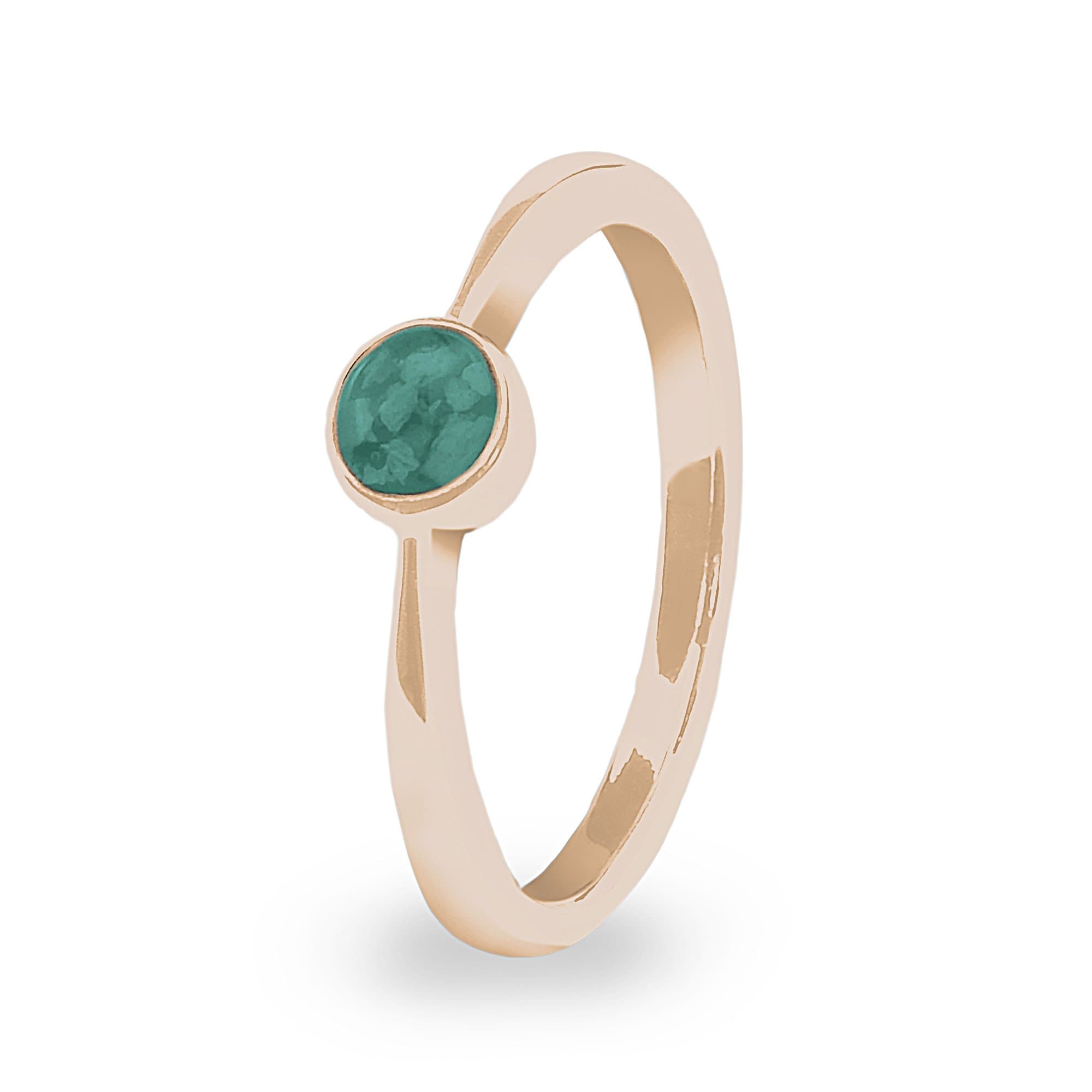 EverWith Ladies Bijou Memorial Ashes Ring 9k Rose Gold Aqua