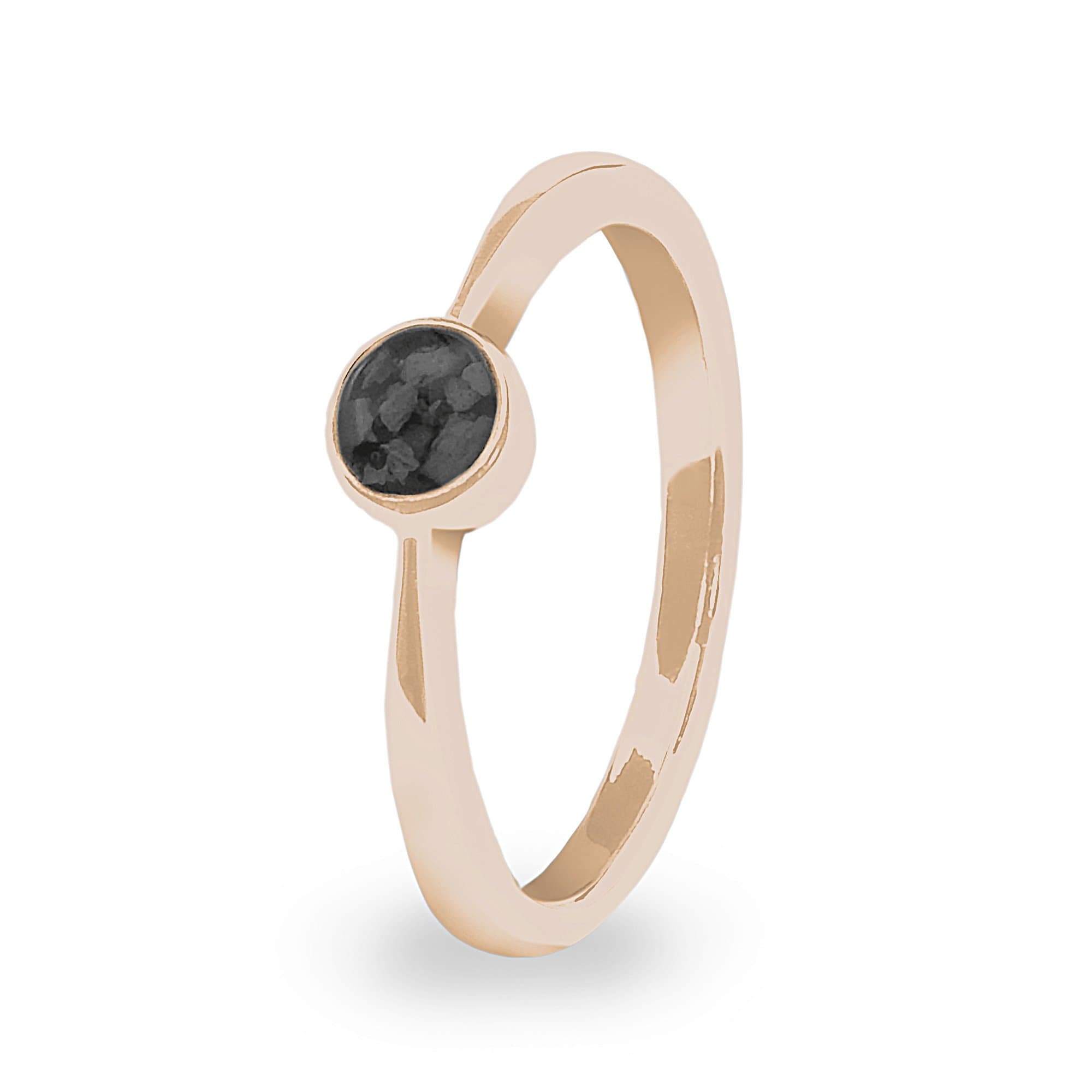 EverWith Ladies Bijou Memorial Ashes Ring 9k Rose Gold Black