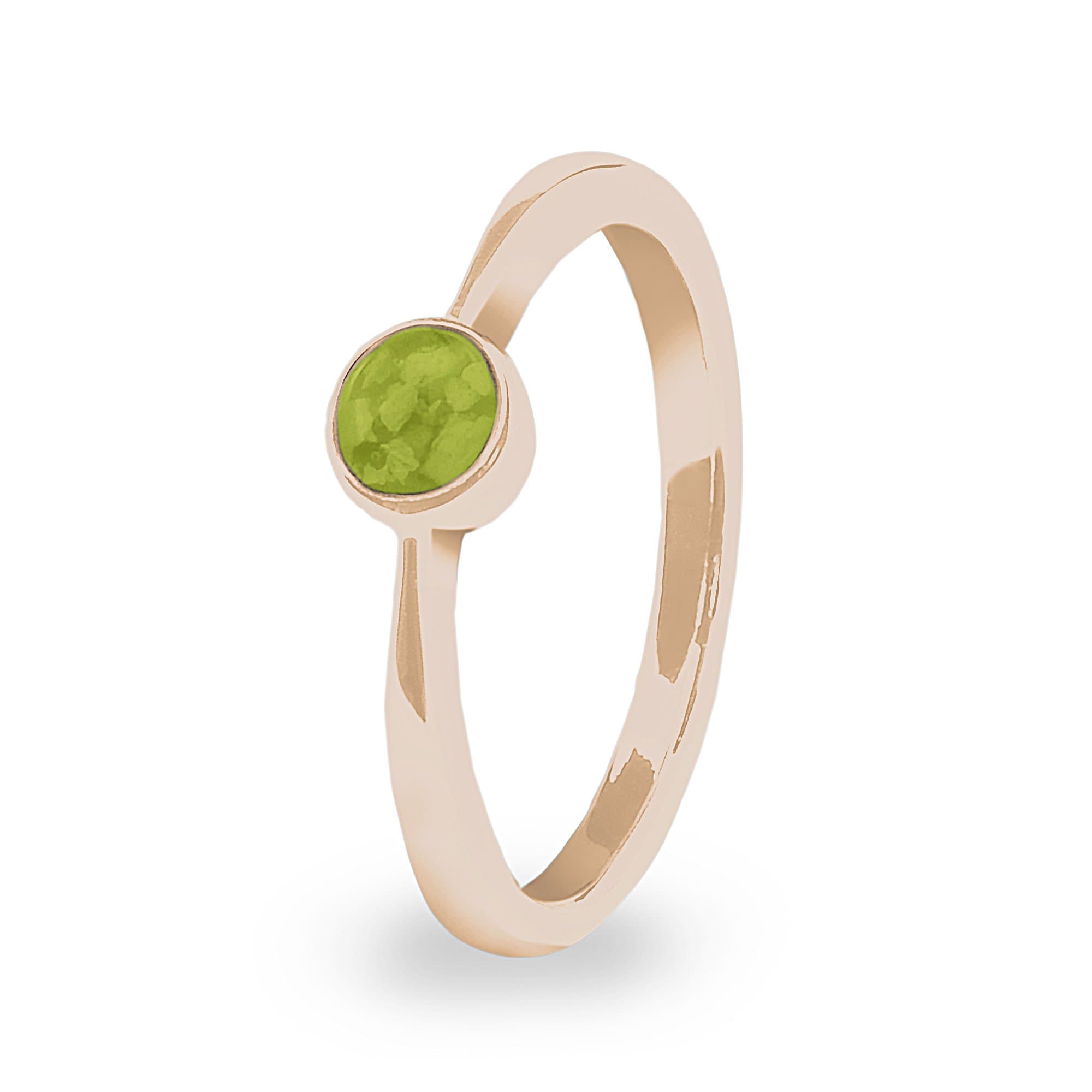 EverWith Ladies Bijou Memorial Ashes Ring 9k Rose Gold Green