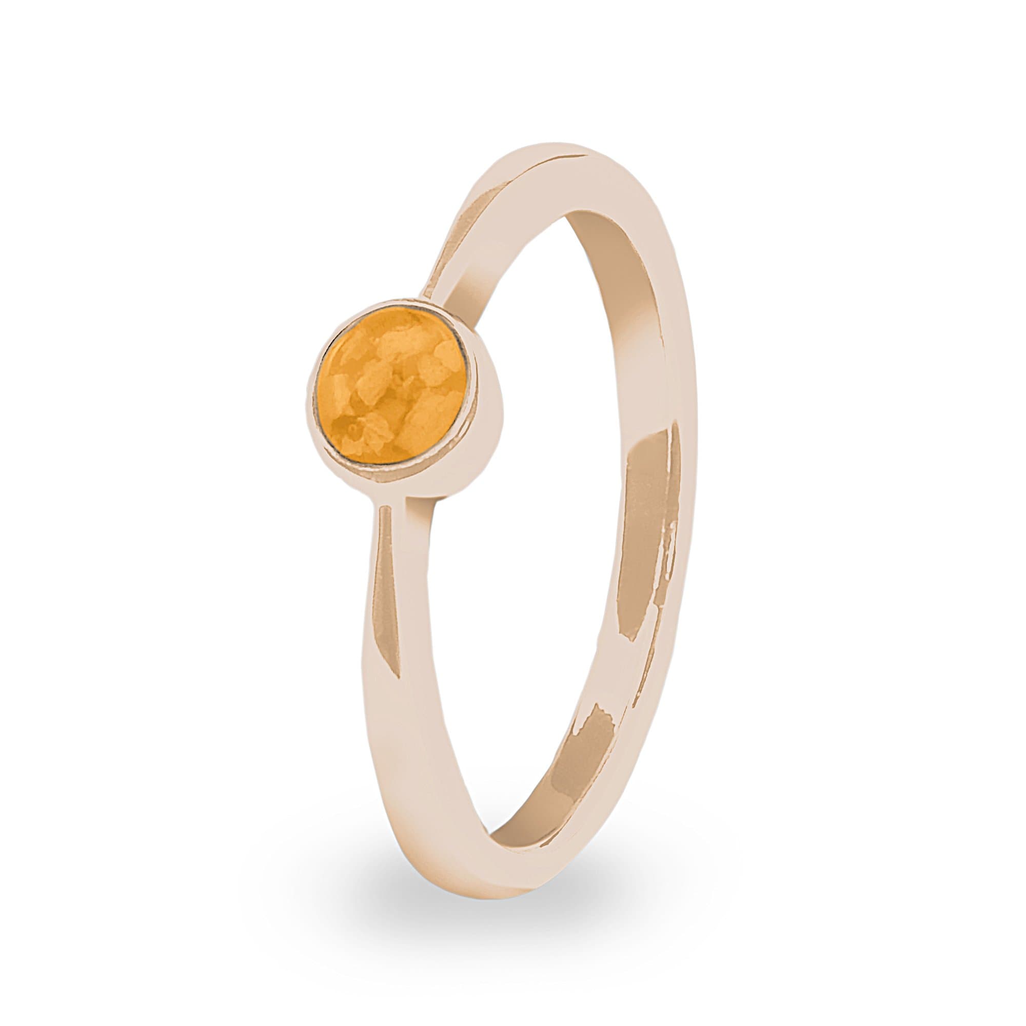 EverWith Ladies Bijou Memorial Ashes Ring 9k Rose Gold Orange