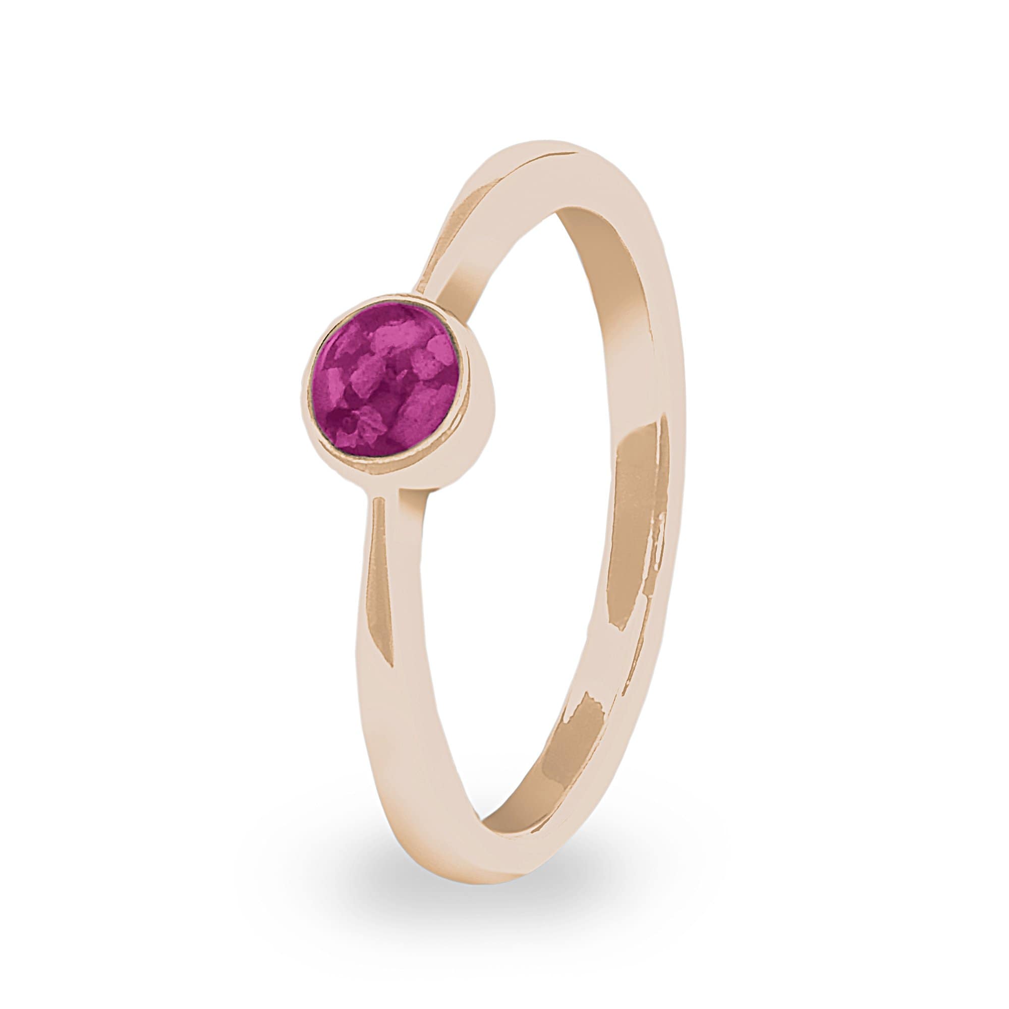 EverWith Ladies Bijou Memorial Ashes Ring 9k Rose Gold Violet