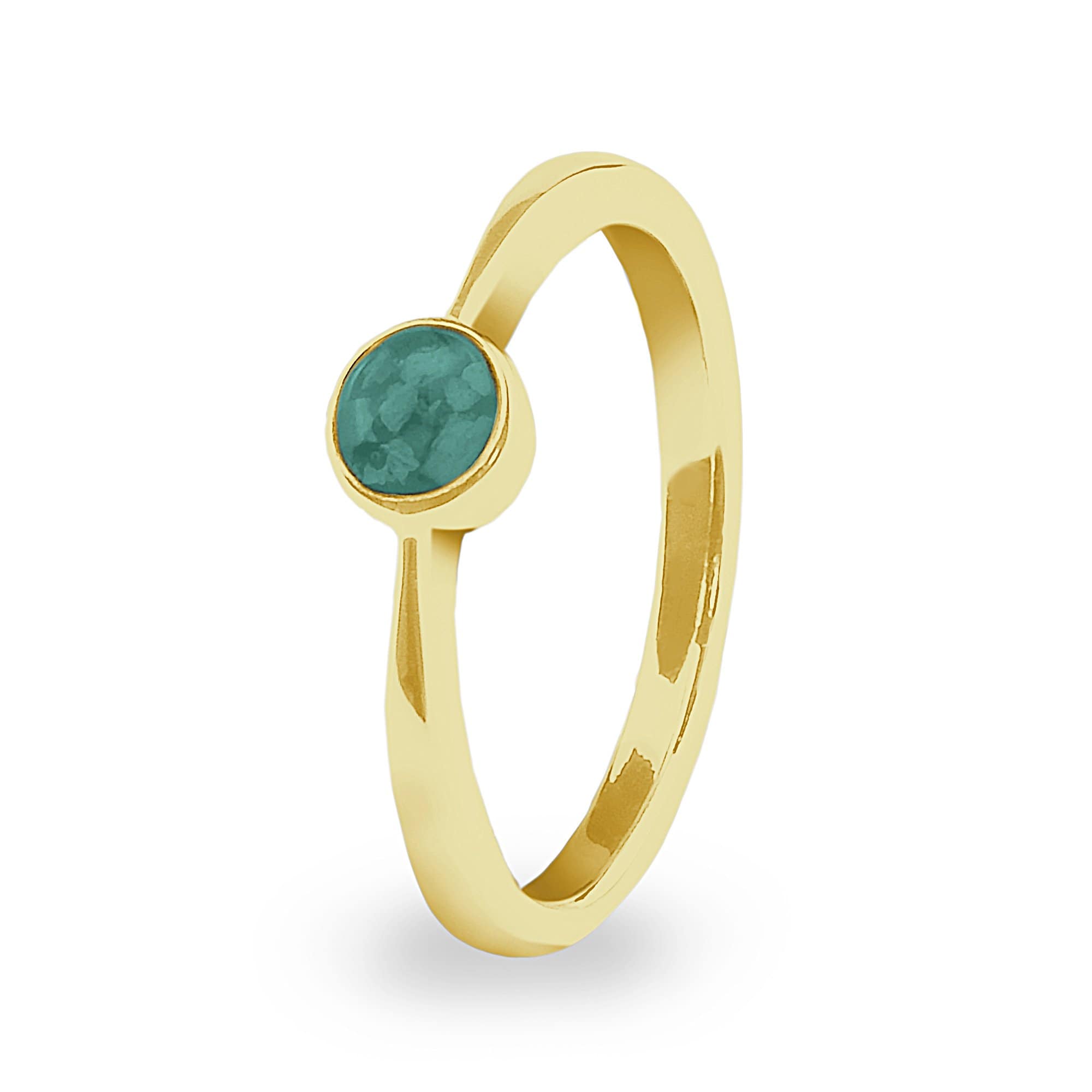 EverWith Ladies Bijou Memorial Ashes Ring 9k Yellow Gold Aqua