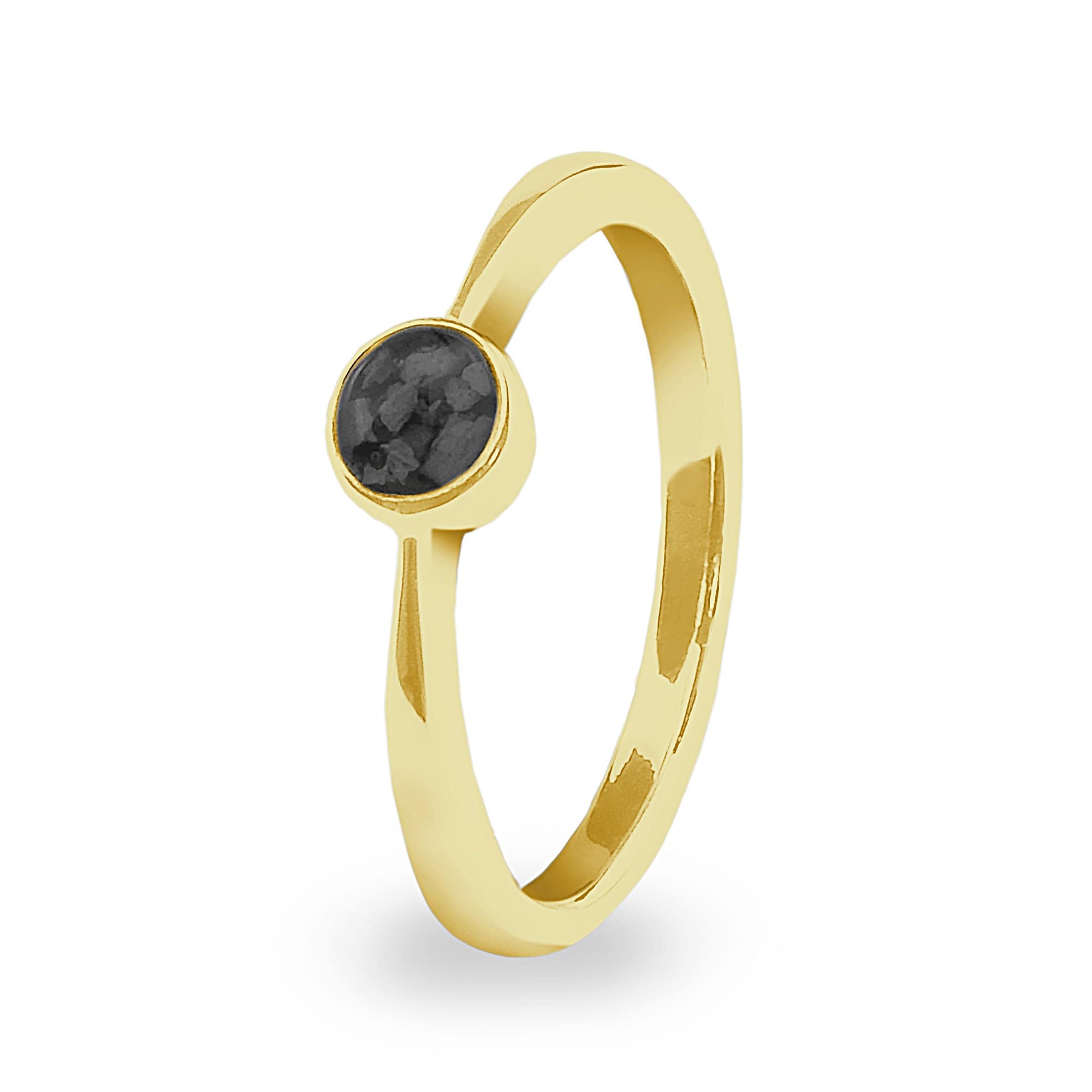 EverWith Ladies Bijou Memorial Ashes Ring 9k Yellow Gold Black