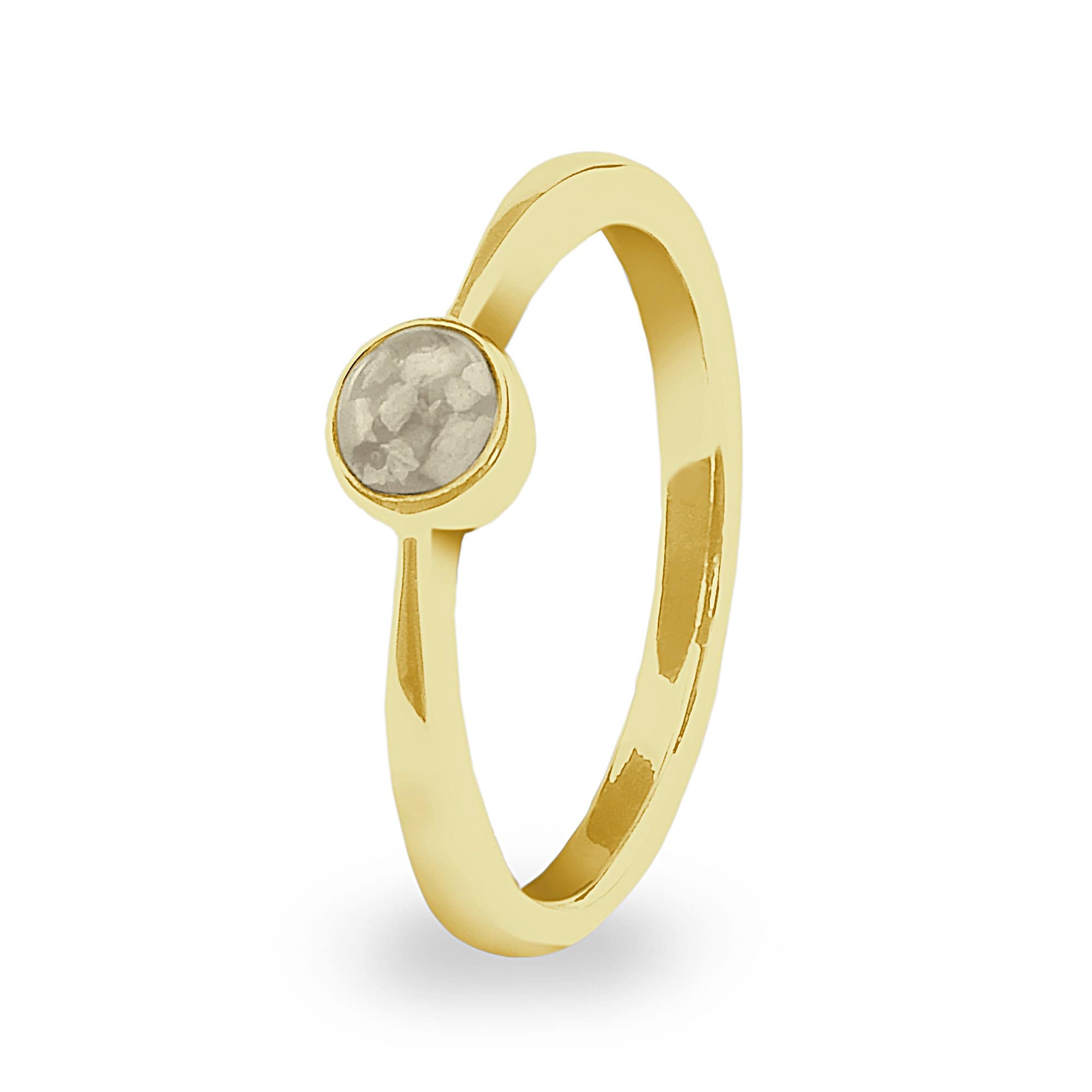 EverWith Ladies Bijou Memorial Ashes Ring 9k Yellow Gold Transparent