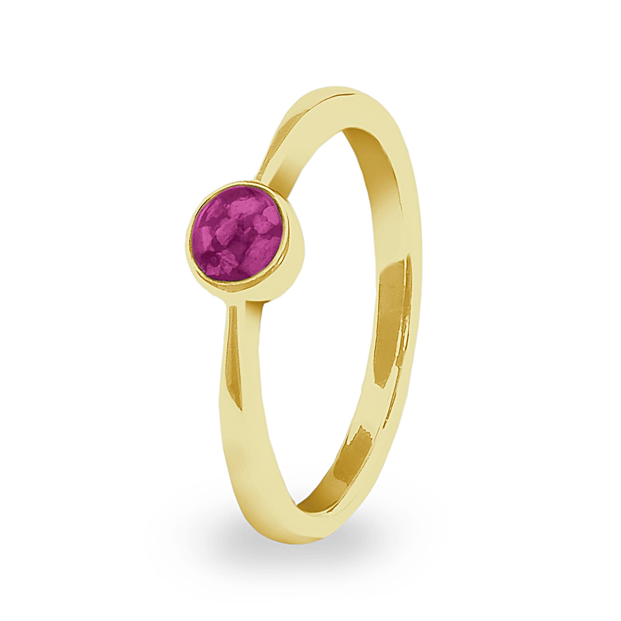 EverWith Ladies Bijou Memorial Ashes Ring 9k Yellow Gold Violet